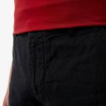 Erkek Slim Fit Keten Siyah Bermuda Şort