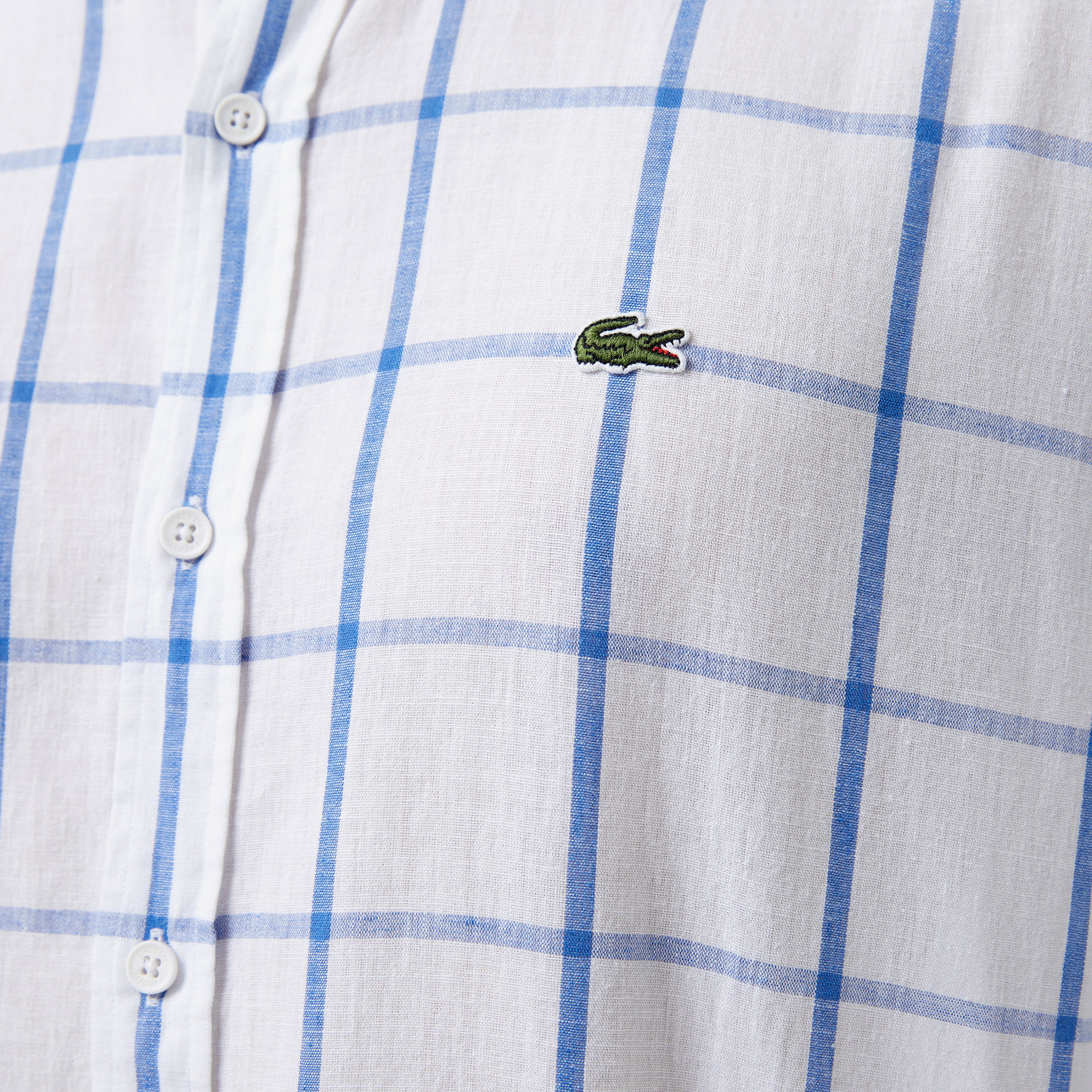 Erkek Regular Fit Ekose Mavi Gömlek