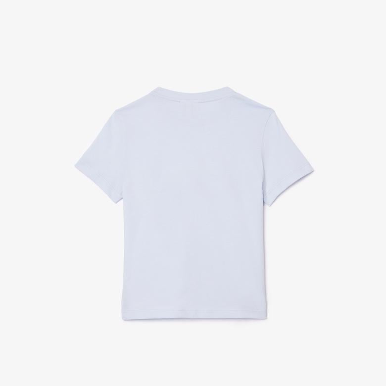 Çocuk Bisiklet Yaka Baskılı Mavi T-Shirt