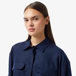 Kadın Relaxed Fit Uzun Kollu Lacivert Gömlek