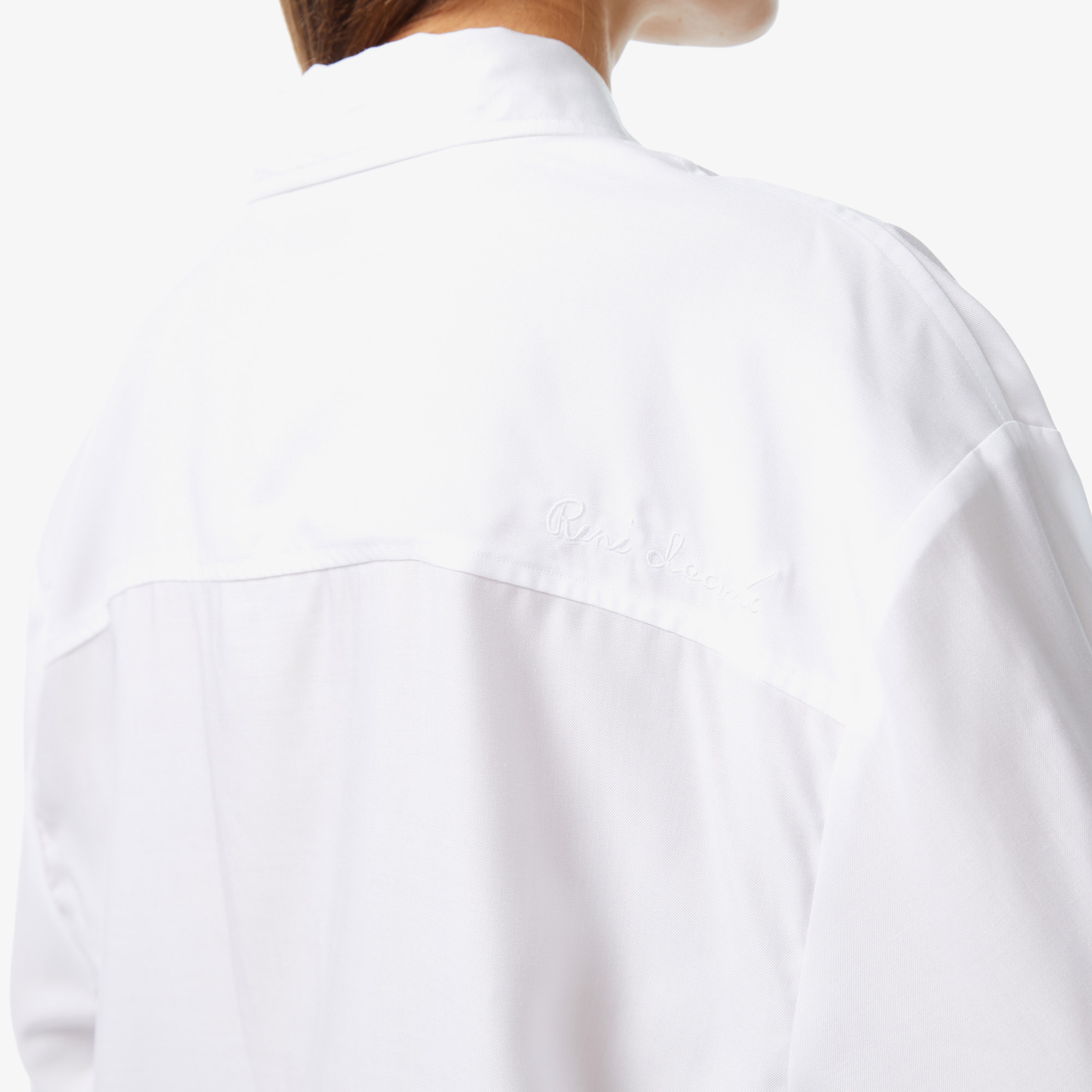 Kadın Relaxed Fit Kısa Kollu Beyaz Gömlek