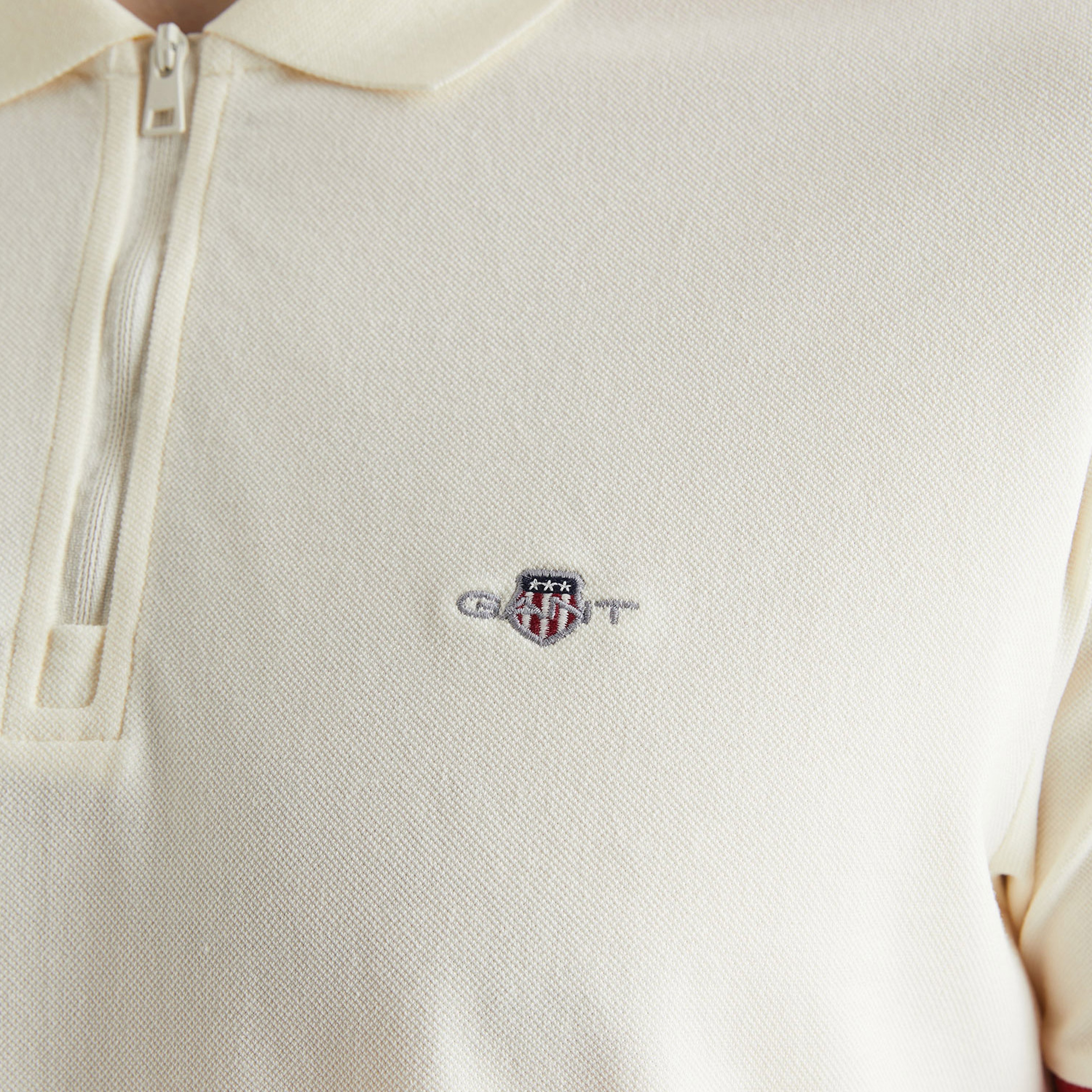 GANT Erkek Krem Regular Fit Renk Bloklu Polo