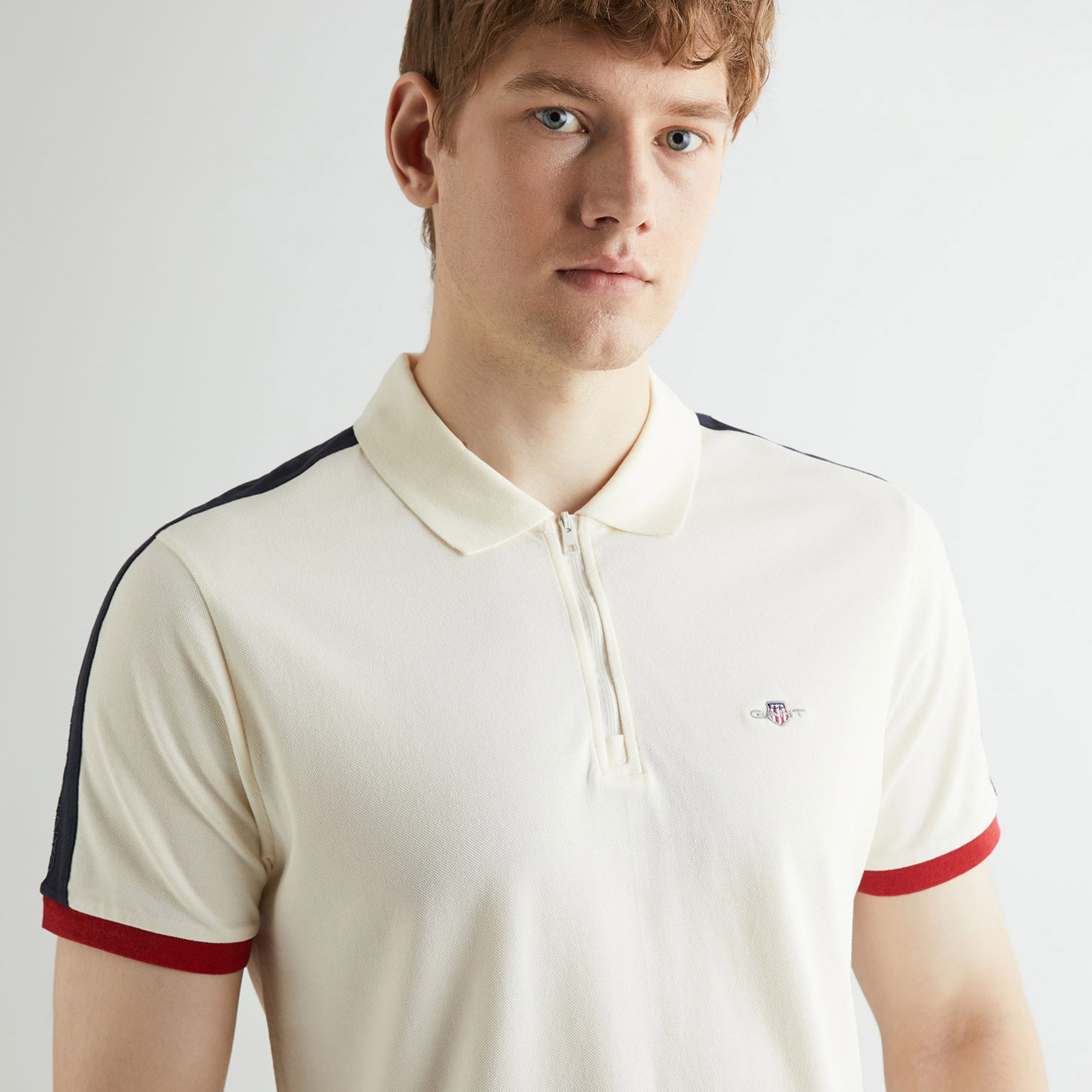GANT Erkek Krem Regular Fit Renk Bloklu Polo