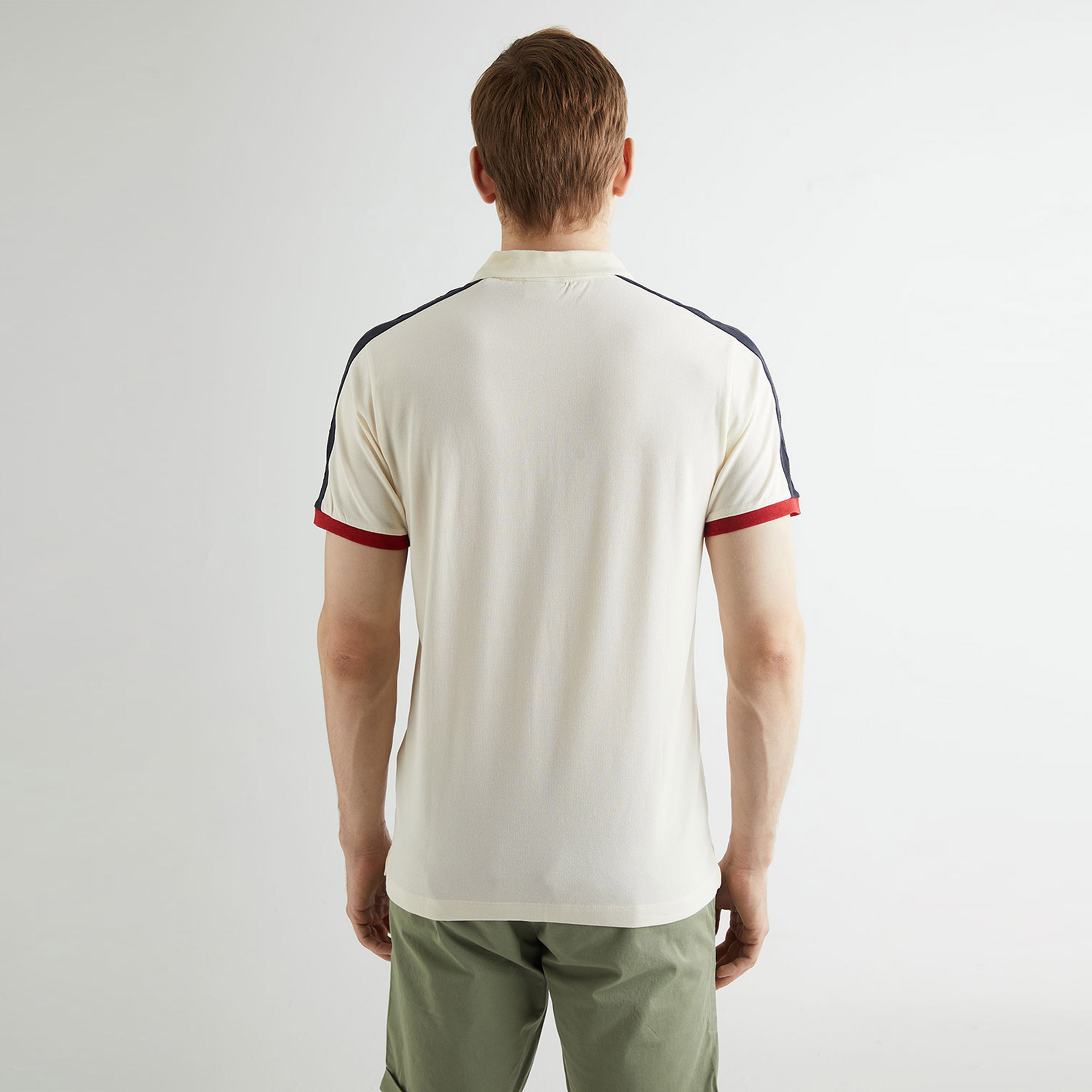 GANT Erkek Krem Regular Fit Renk Bloklu Polo