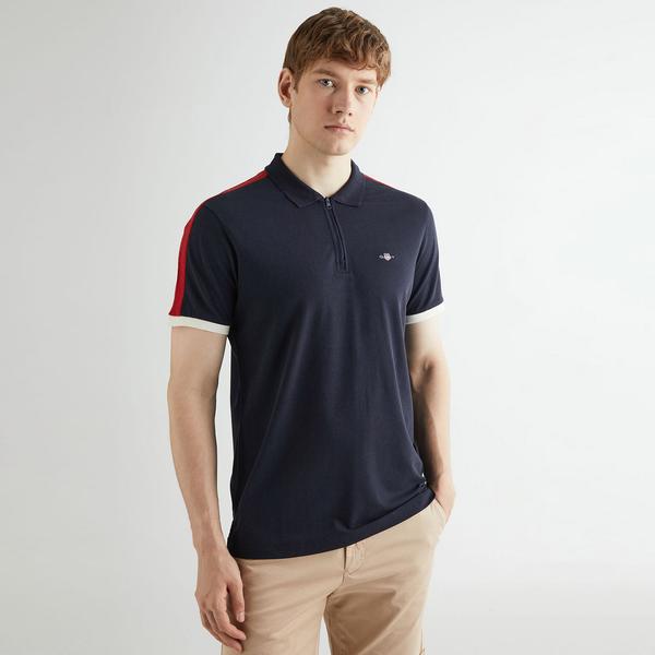 GANT Erkek Lacivert Regular Fit Renk Bloklu Polo