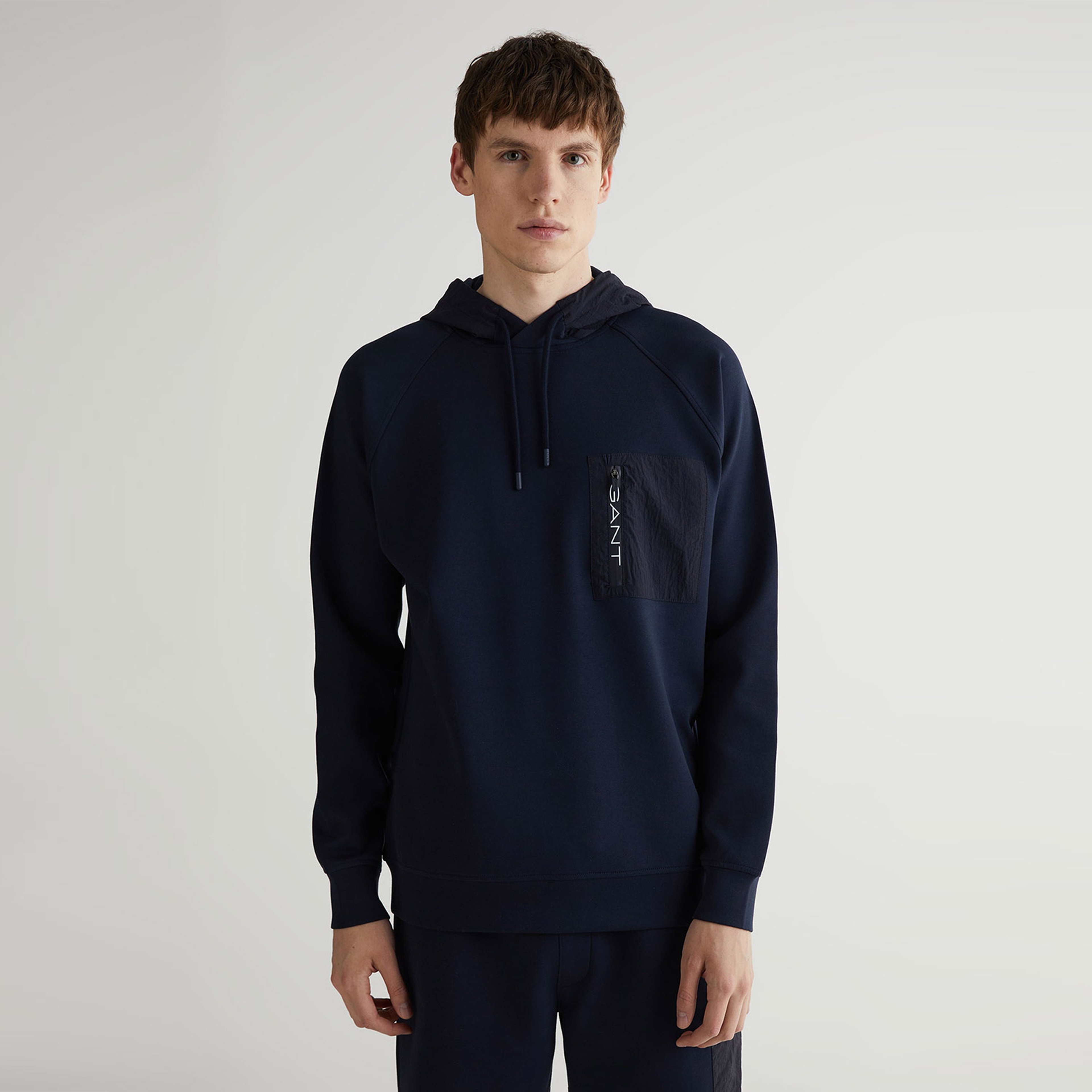 GANT Erkek Lacivert Regular Fit Kapüşonlu Logolu Sweatshirt