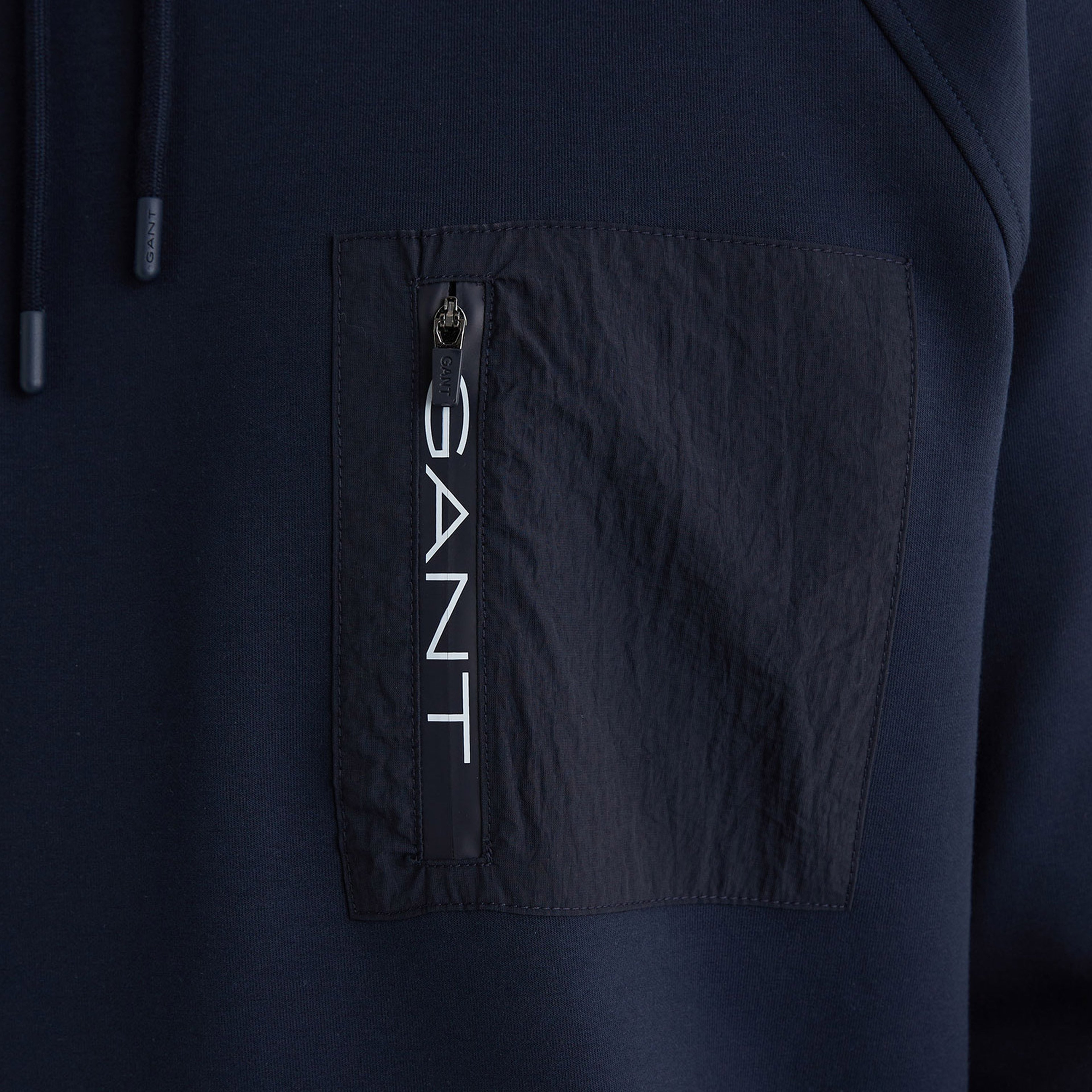 GANT Erkek Lacivert Regular Fit Kapüşonlu Logolu Sweatshirt