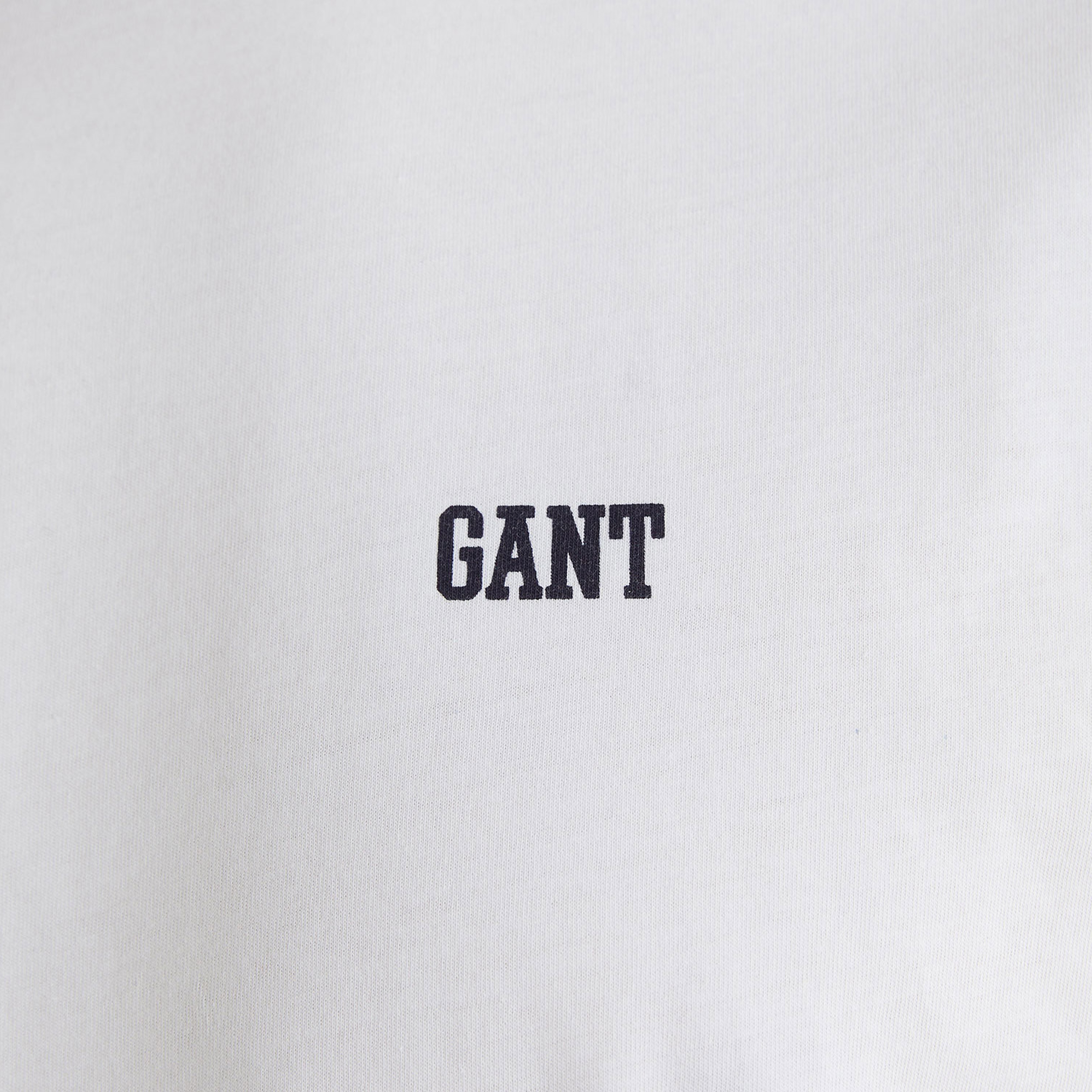 GANT Erkek Beyaz Regular Fit Bisiklet Yaka Renk Bloklu T-shirt