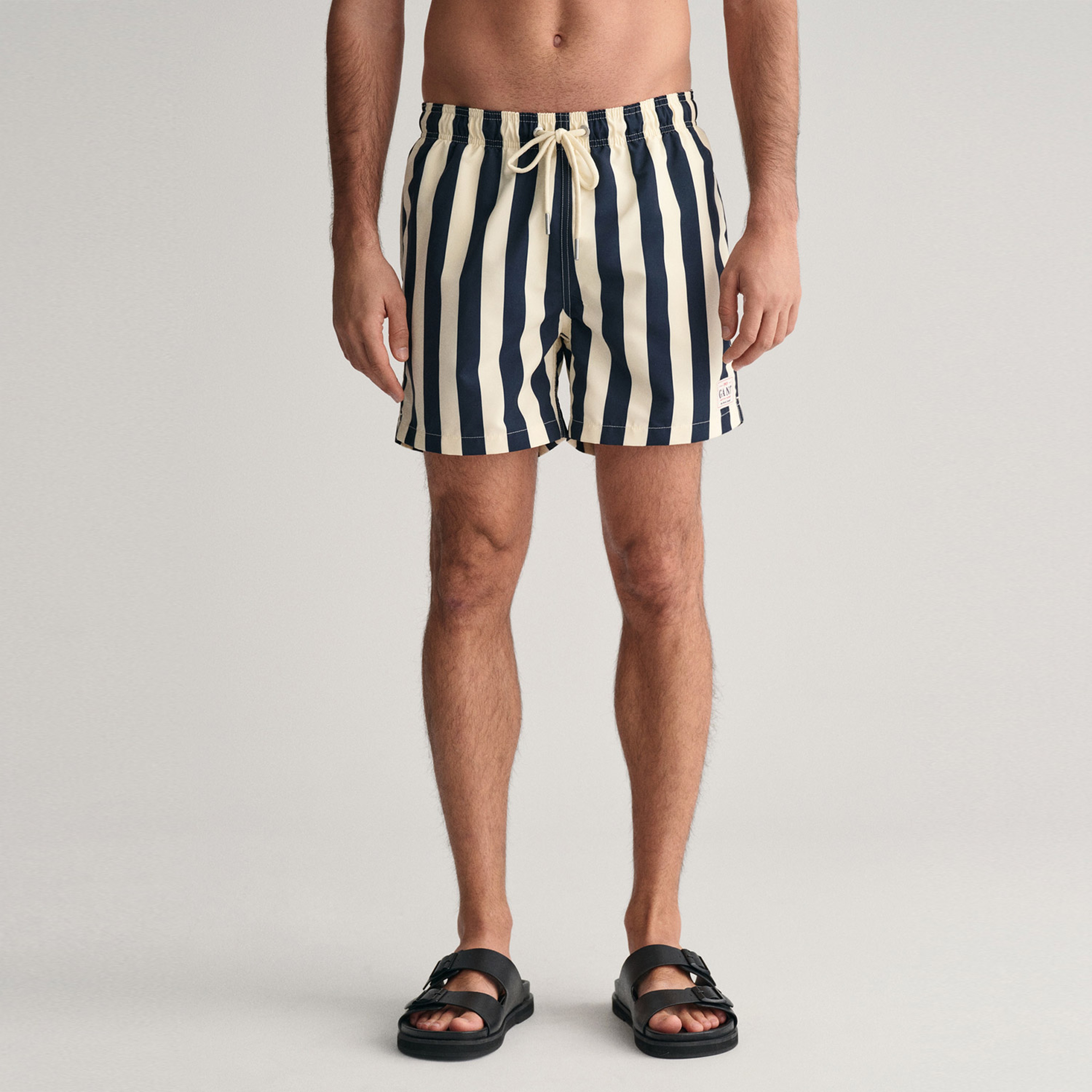 GANT Erkek Lacivert Regular Fit Çizgili Deniz Şortu