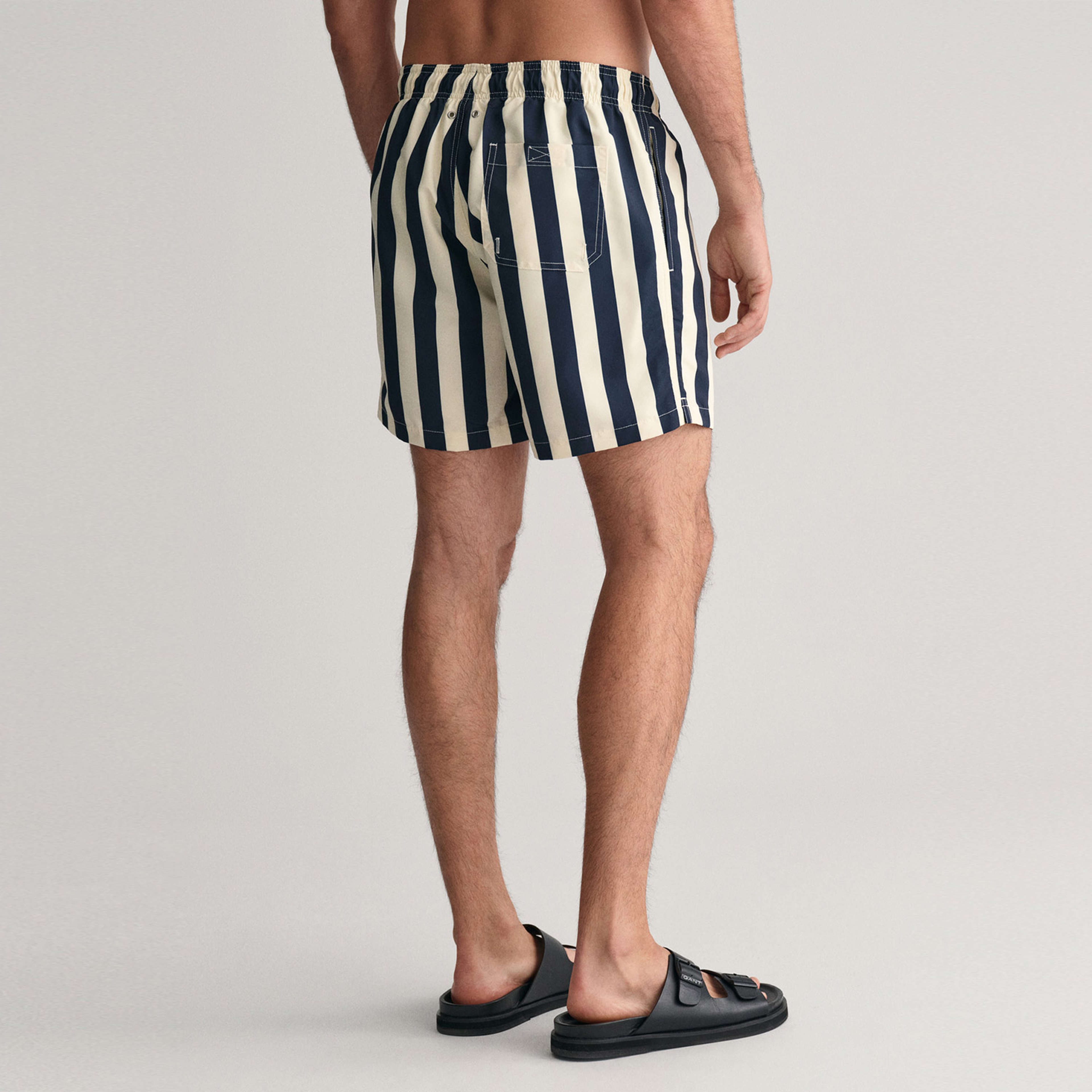 GANT Erkek Lacivert Regular Fit Çizgili Deniz Şortu