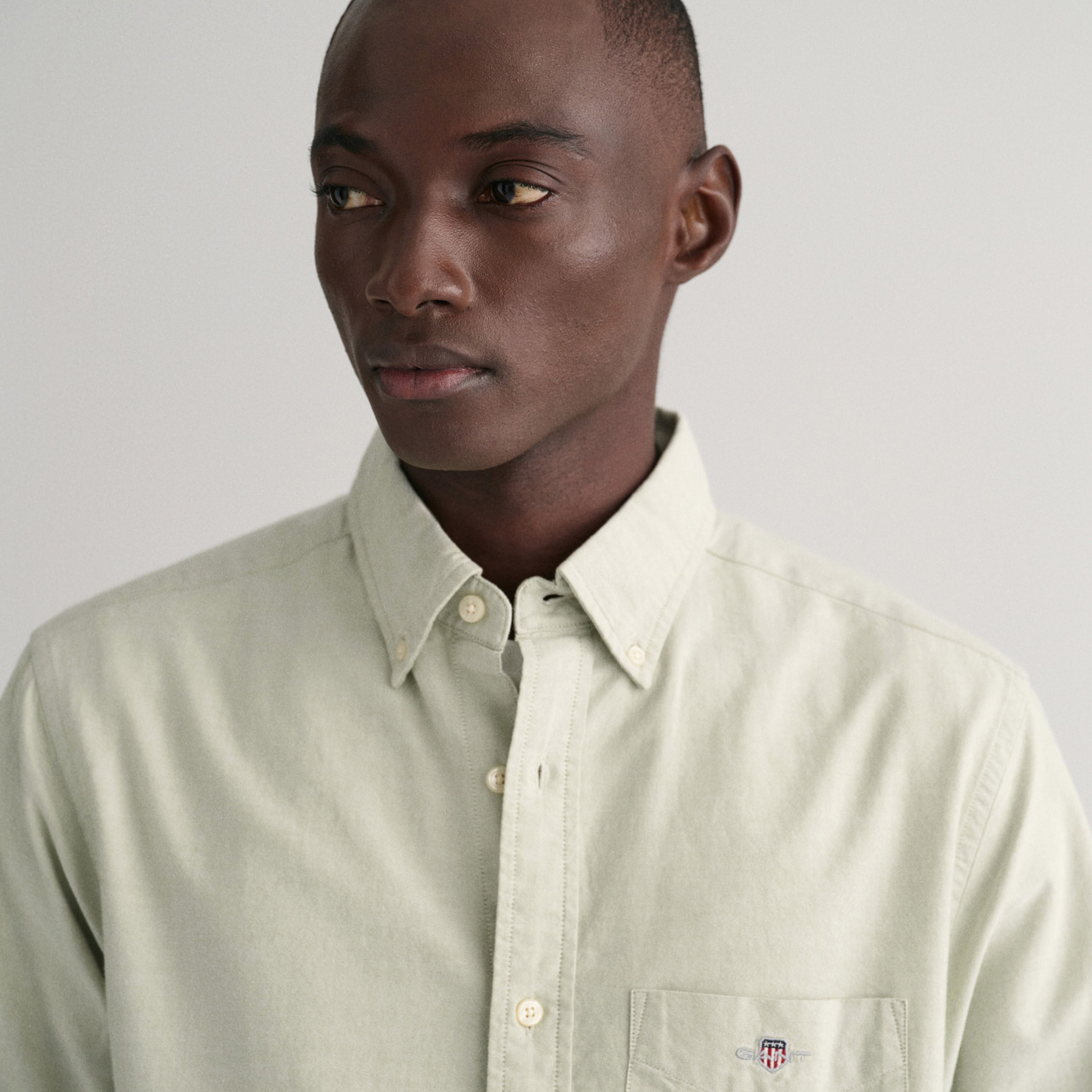 GANT Erkek Yeşil Regular Fit Düğmeli Yaka Logolu Oxford Gömlek