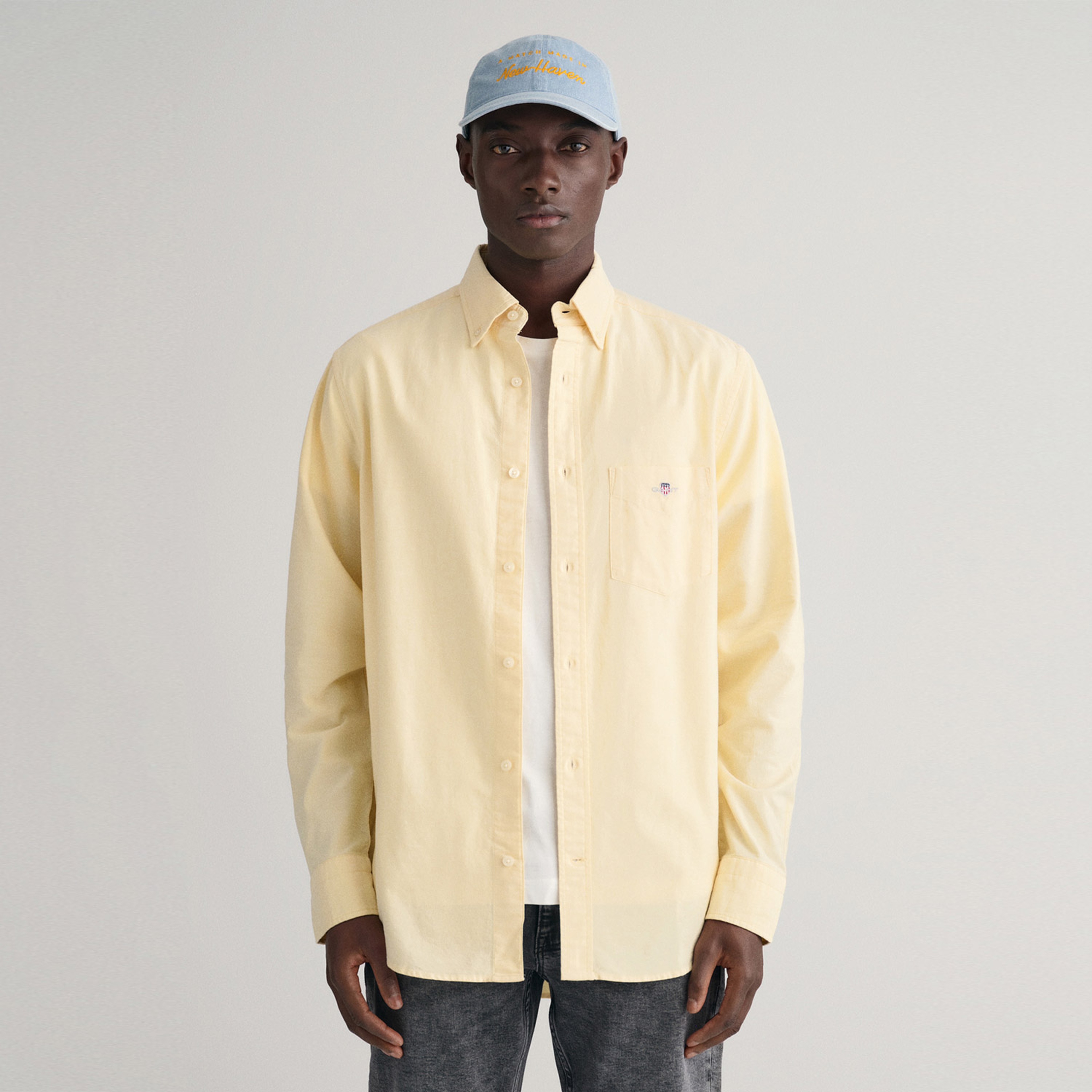 GANT Erkek Sarı Regular Fit Düğmeli Yaka Oxford Gömlek
