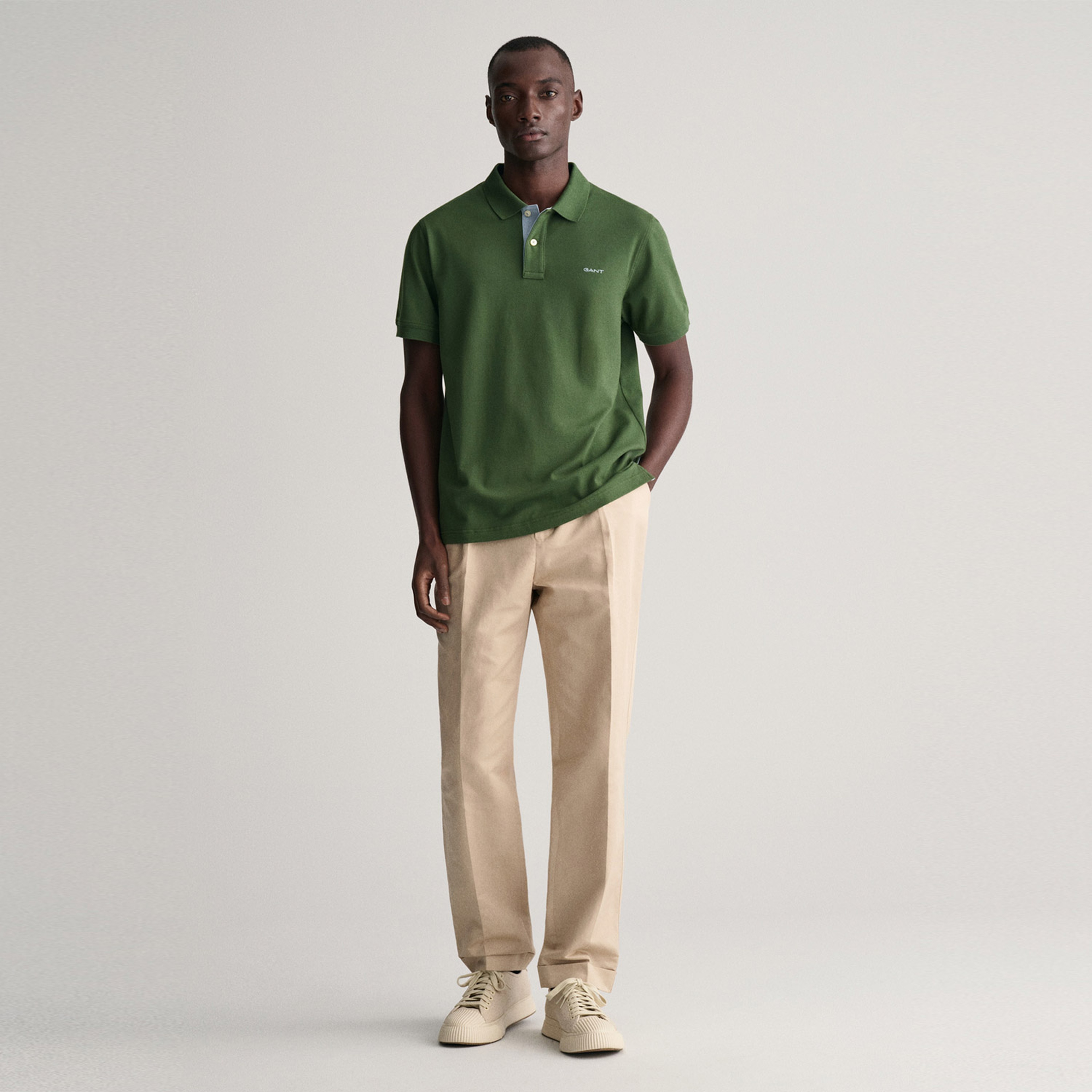 GANT Erkek Yeşil Regular Fit Polo