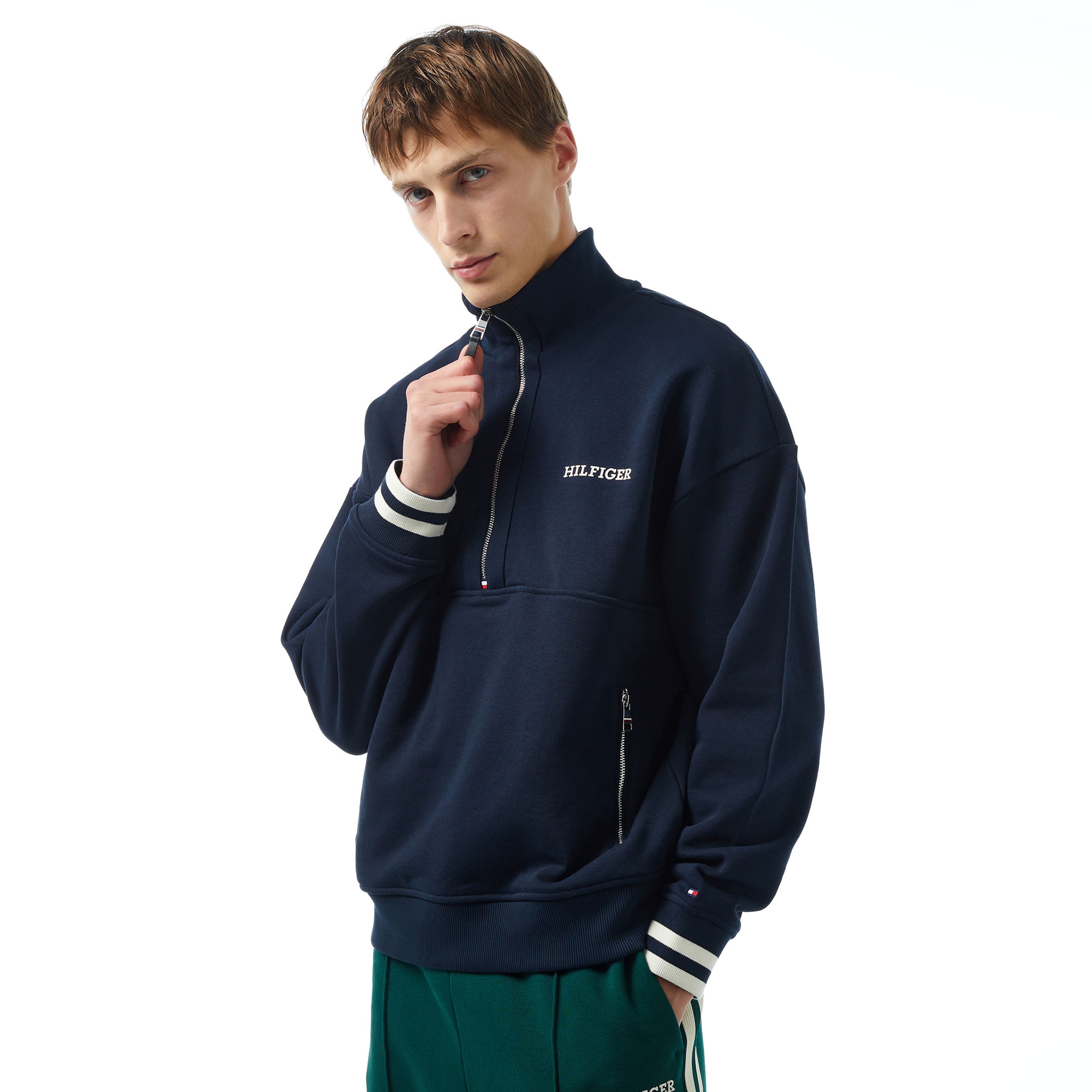 Tommy Hilfiger Erkek Mavi Sweatshirt