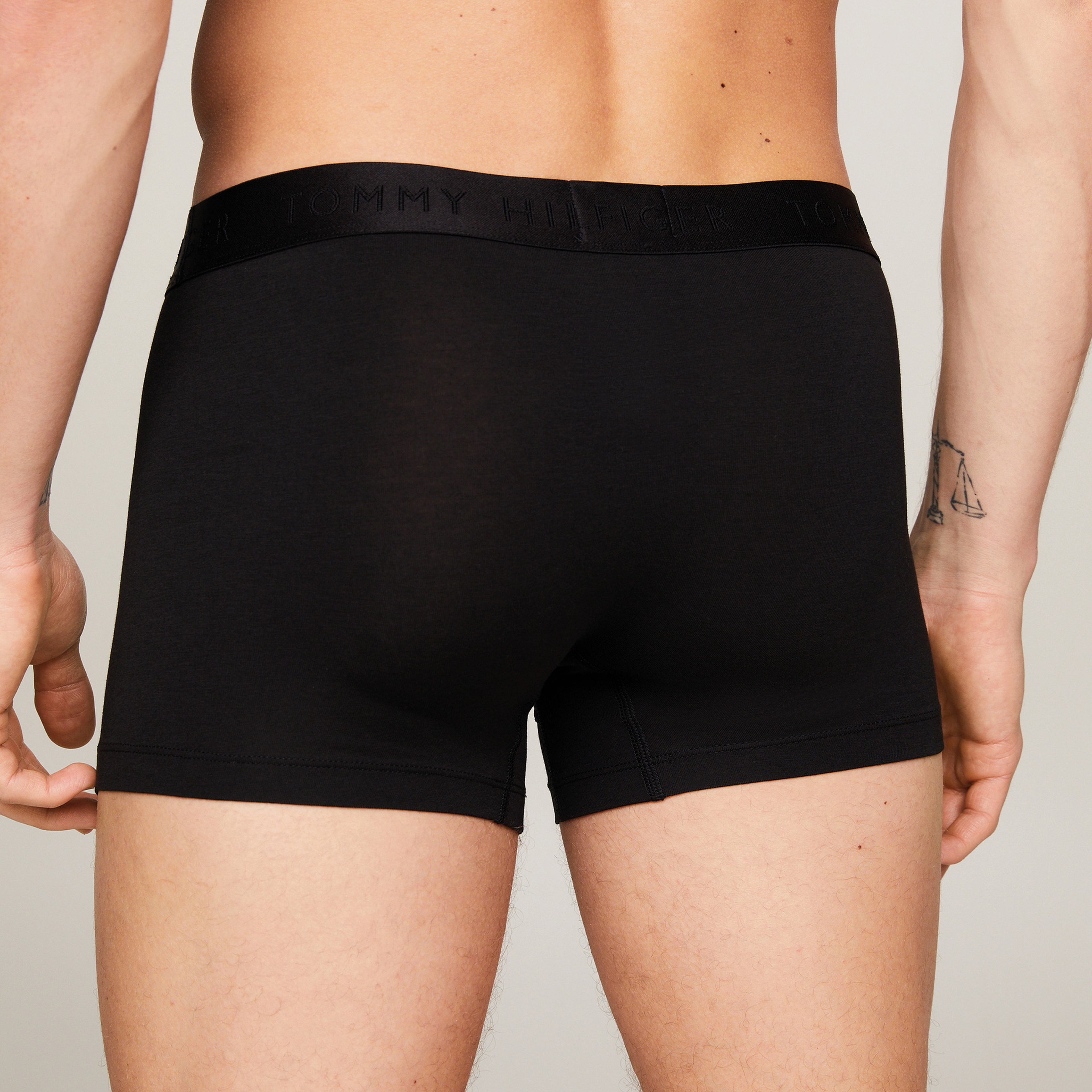 Tommy Hilfiger Trunk 3'lü Siyah Bantlı Lüks Erkek Siyah Boxer