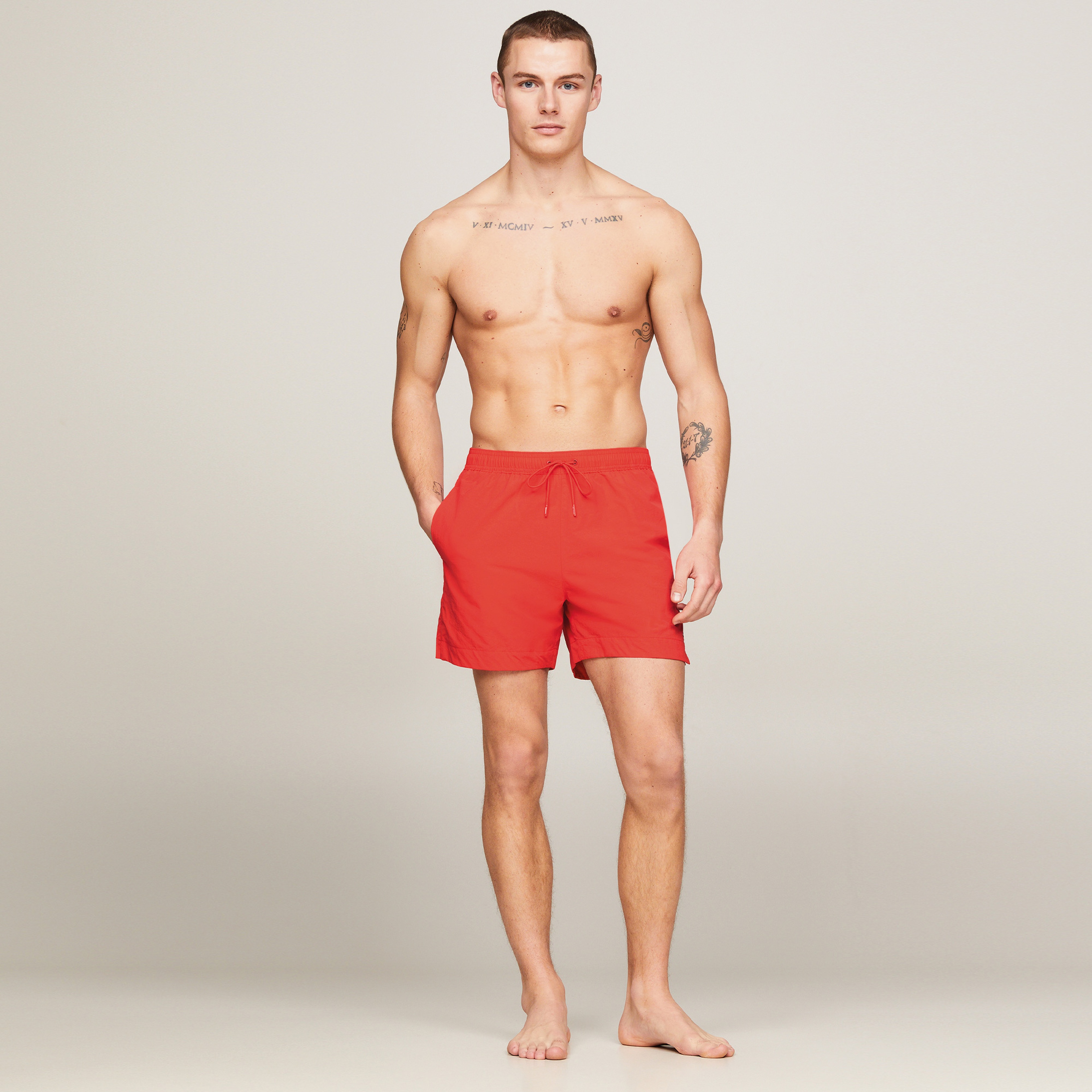 Tommy Hilfiger Erkek Kırmızı Mayo Şort