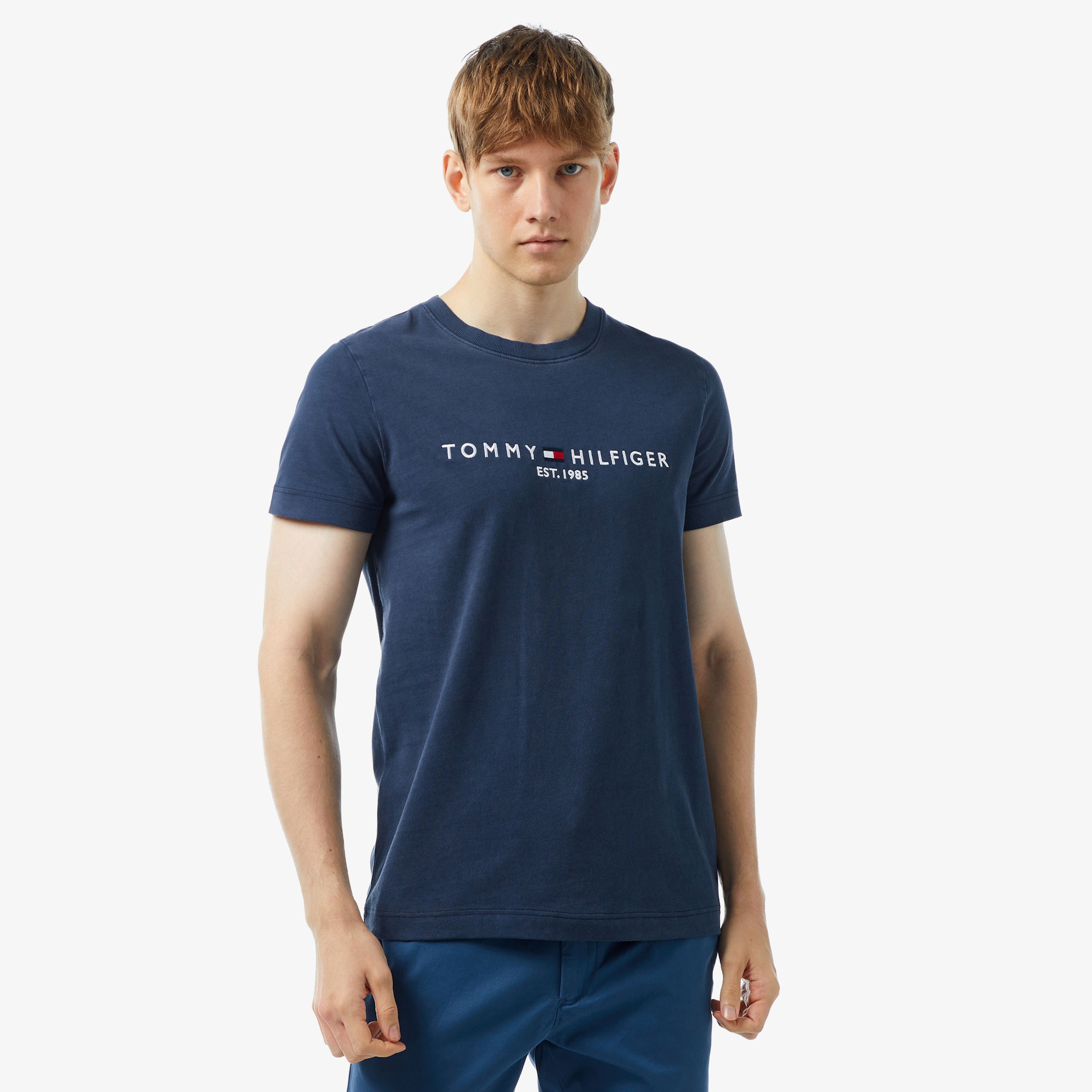 Tommy Hilfiger Erkek Mavi Tshirt