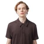 Nautica Erkek Kahverengi Classic Fit Kısa Kollu Keten Polo Yaka T-Shirt