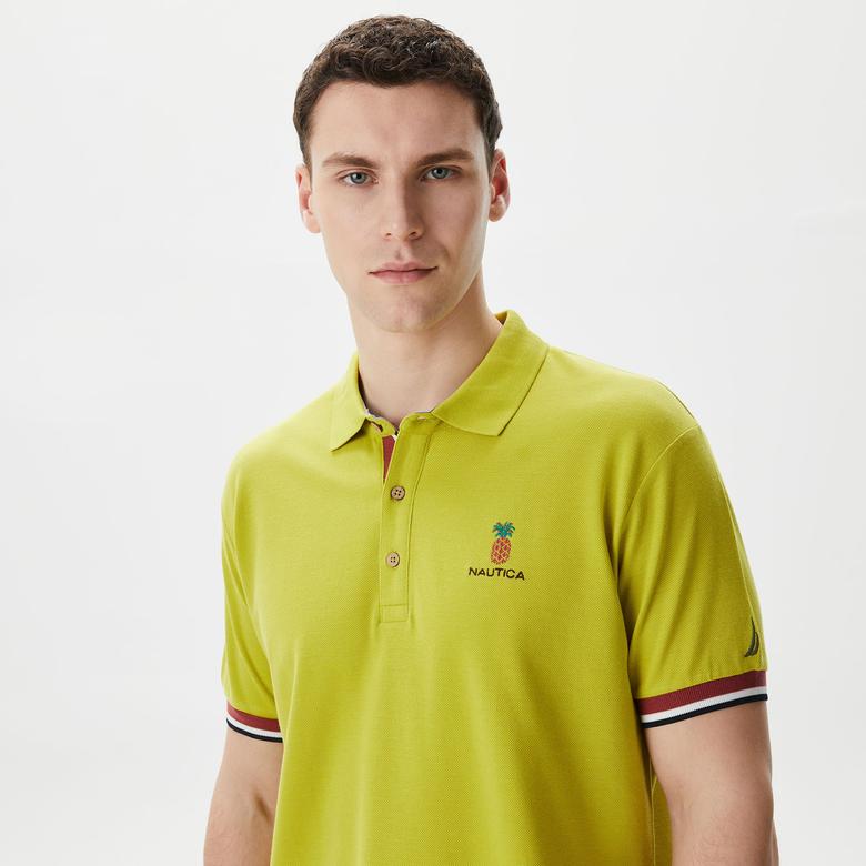 Nautica Erkek Yeşil Classic Fit Kısa Kollu Polo Yaka T-Shirt
