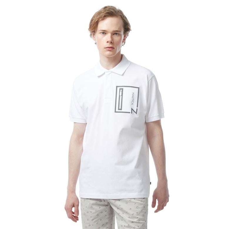 Nautica Erkek Beyaz Classic Fit Kısa Kollu Polo Yaka T-Shirt