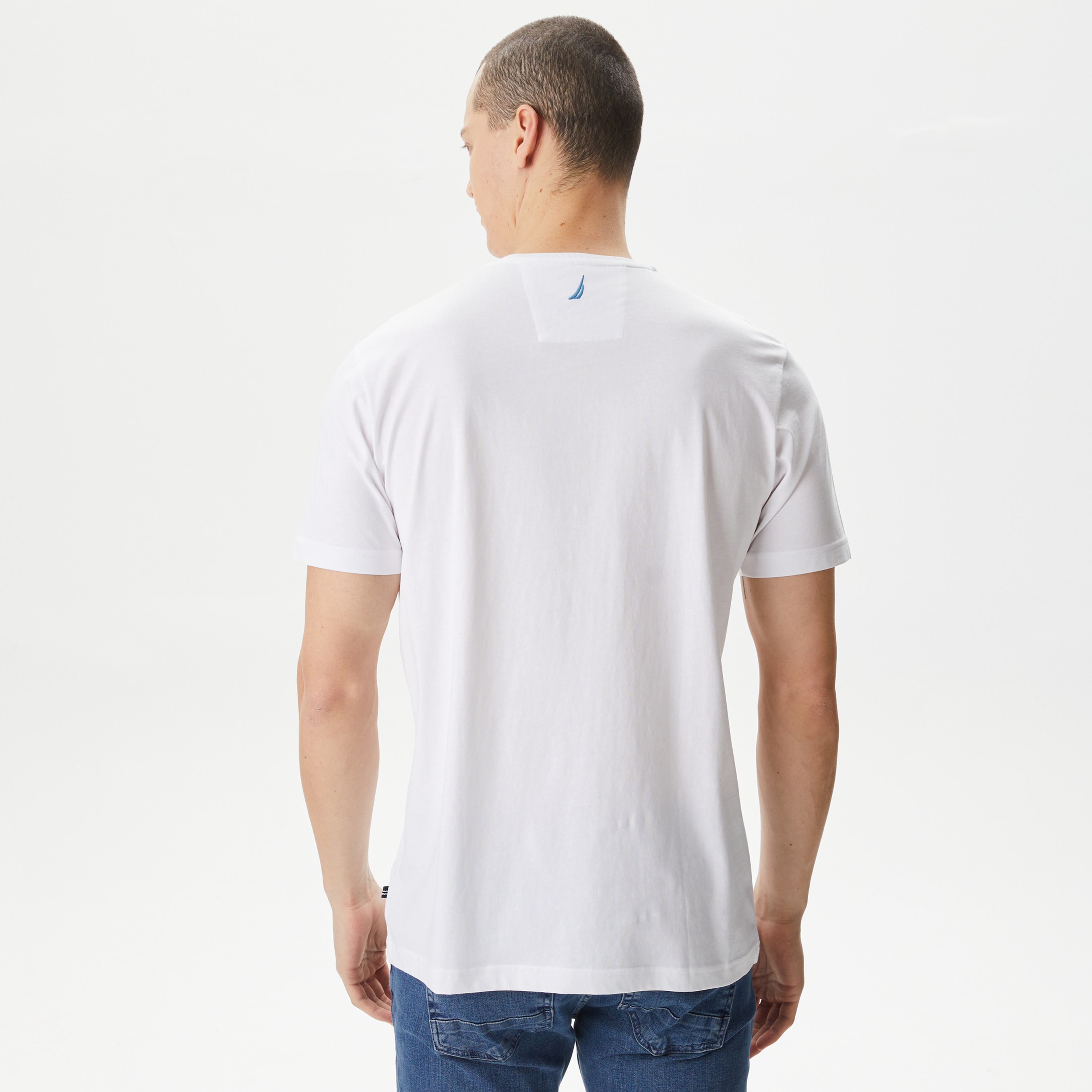 Nautica Erkek Beyaz Standart Fit T-Shirt