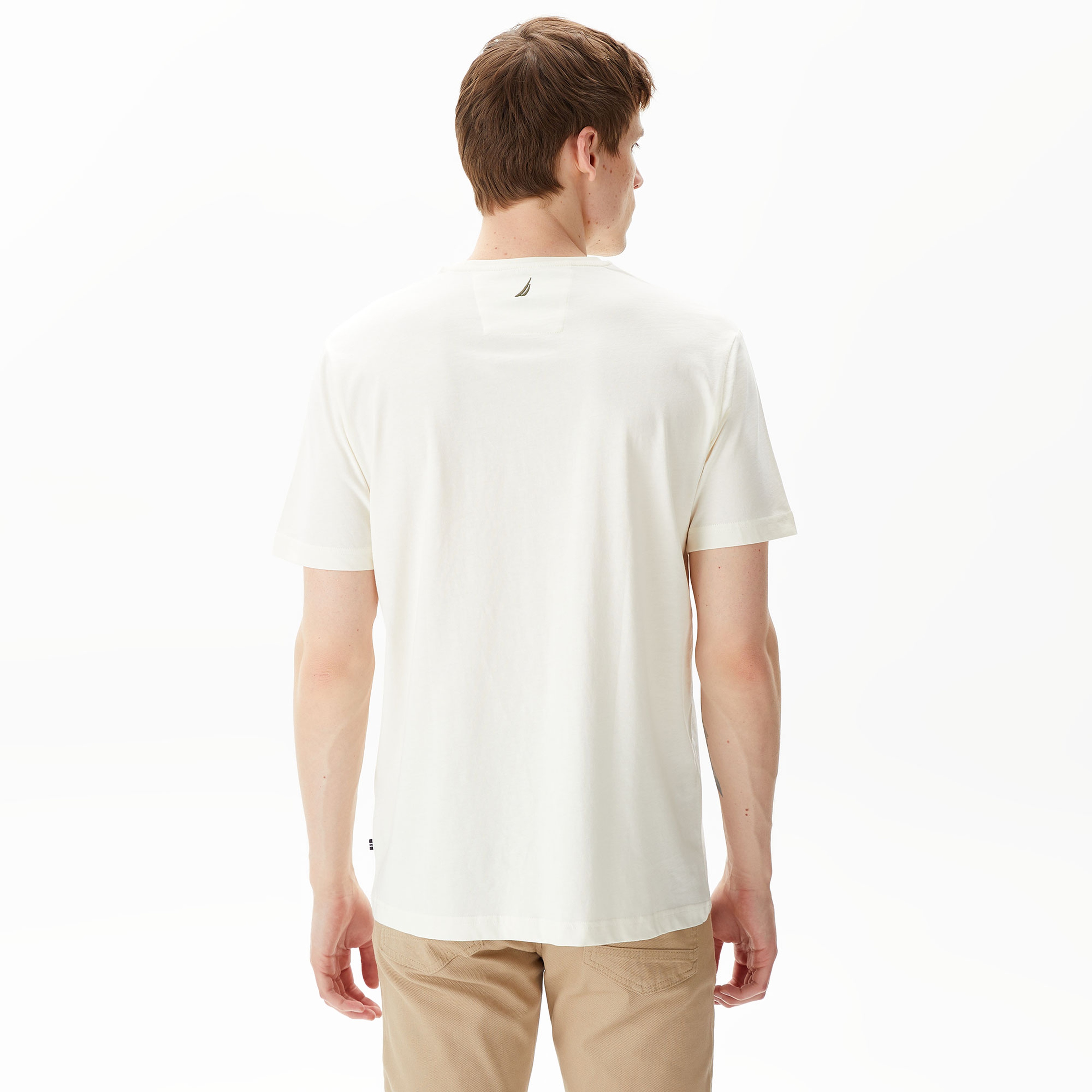 Nautica Erkek Beyaz Standart Fit T-Shirt