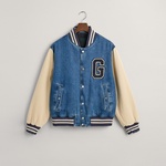 GANT Erkek Lacivert Relaxed Fit Hakim Yaka Logolu Bomber Ceket