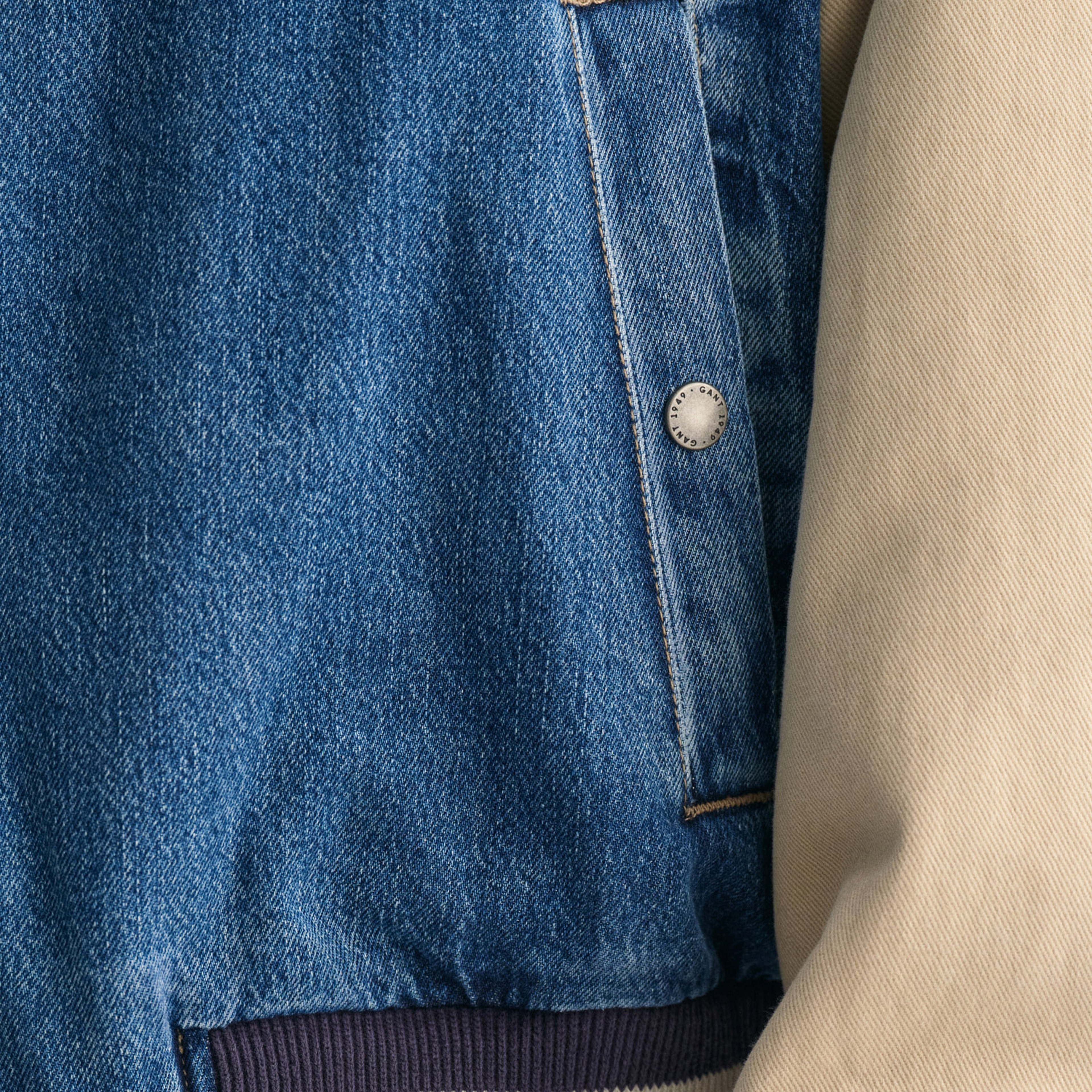 GANT Erkek Lacivert Relaxed Fit Hakim Yaka Logolu Bomber Ceket