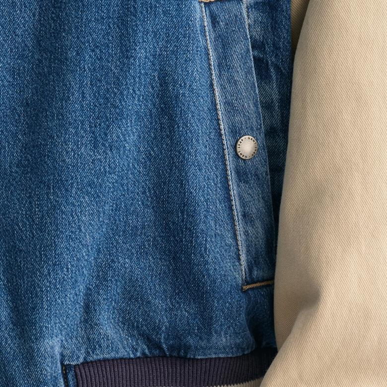 GANT Erkek Lacivert Relaxed Fit Hakim Yaka Logolu Bomber Ceket