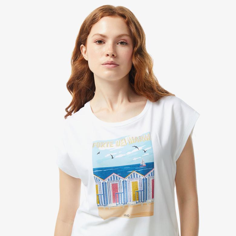 Liu Jo Kadın Beyaz T-Shirt