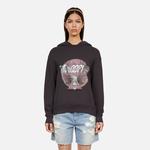 KADIN BASKILI KAPÜŞONLU GRİ SWEATSHIRT