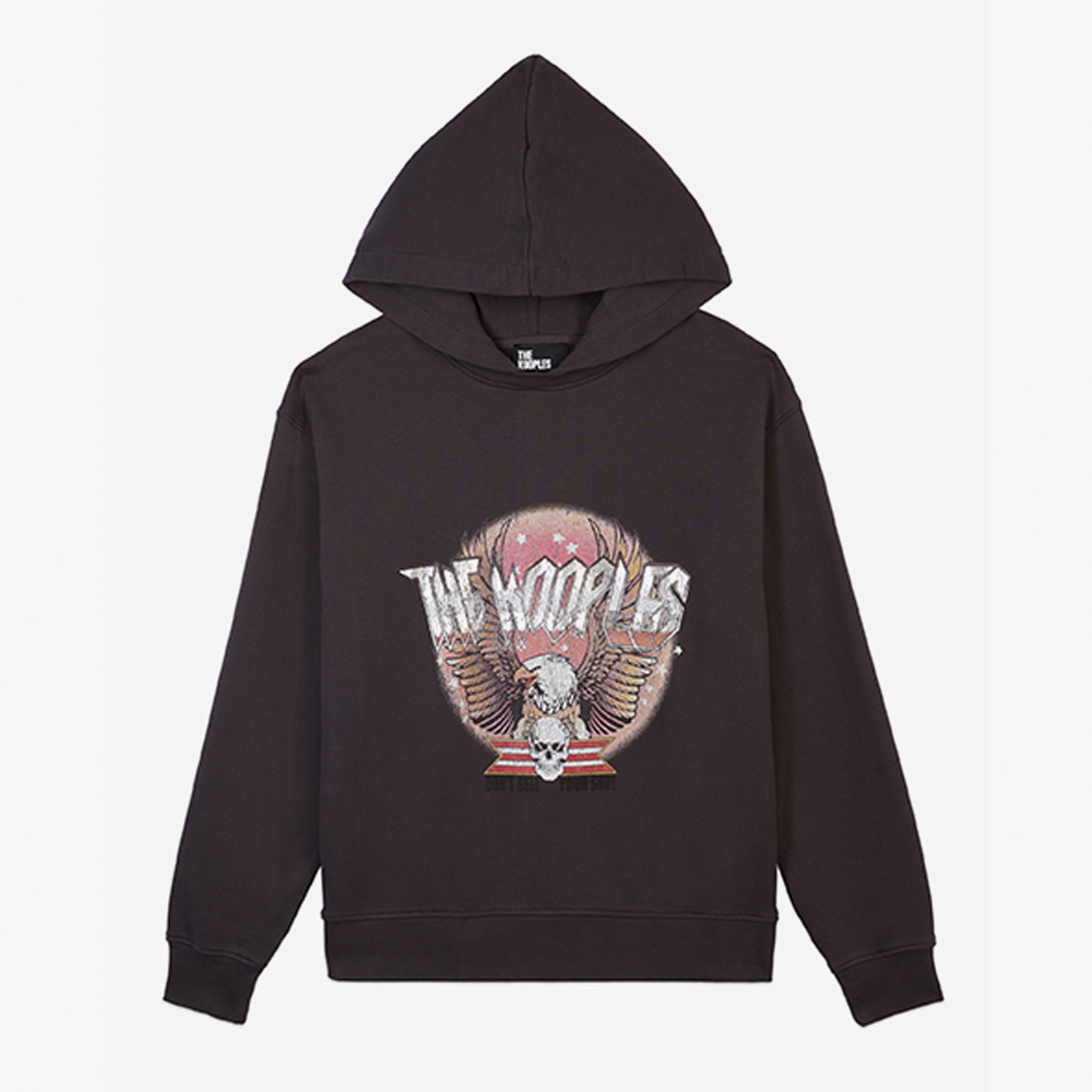 KADIN BASKILI KAPÜŞONLU GRİ SWEATSHIRT