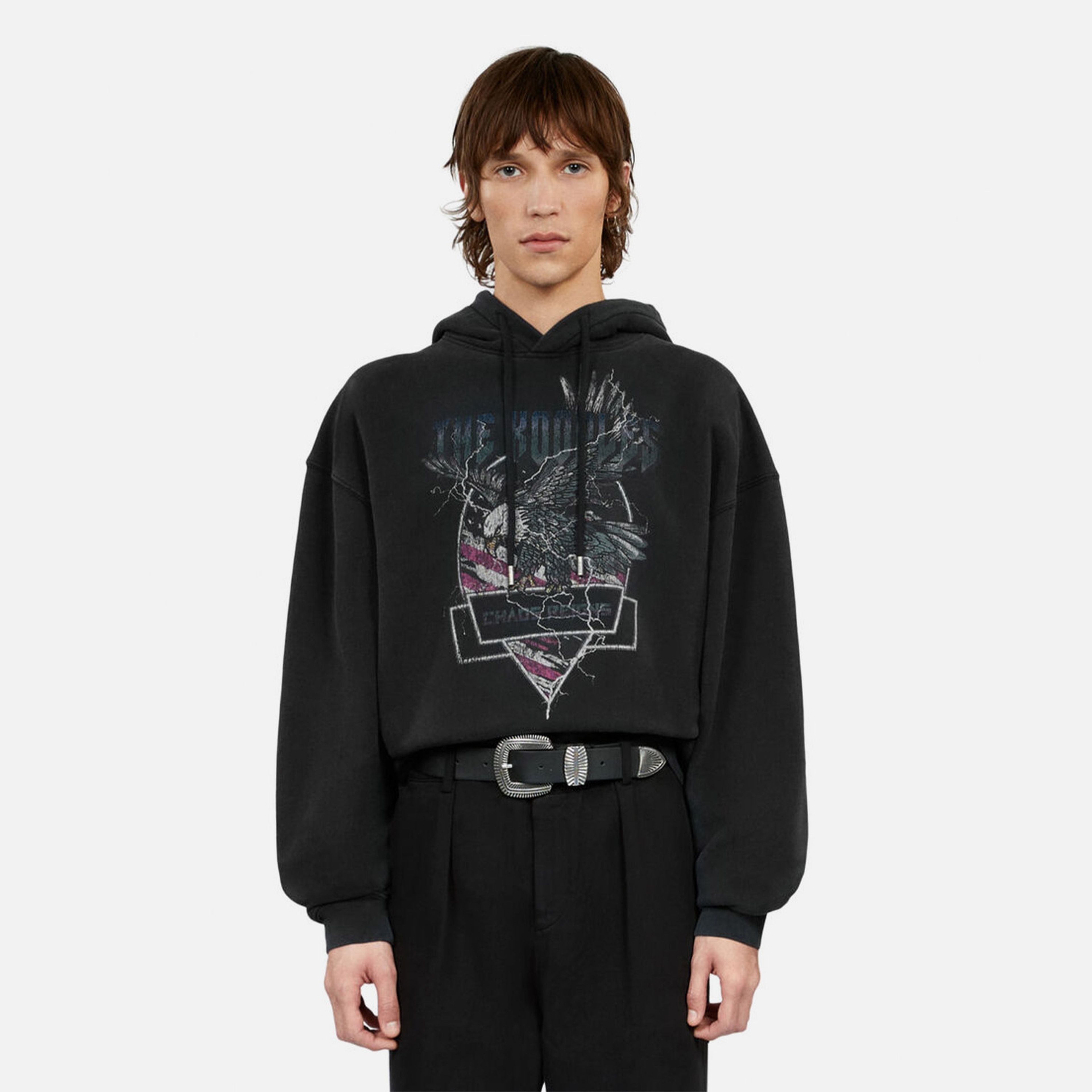 ERKEK SİYAH BASKILI SWEATSHIRT