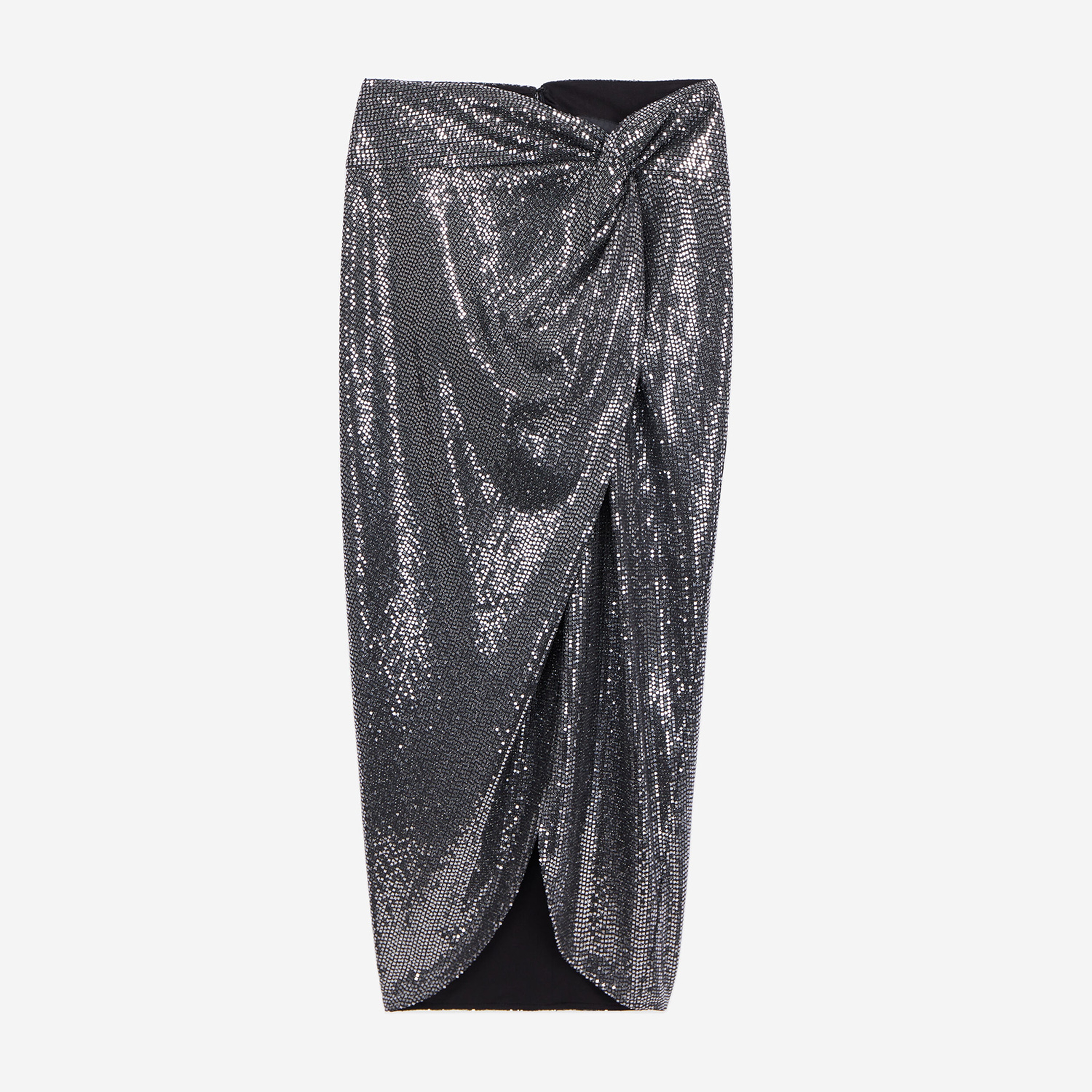 KADIN GRİ PAYETLİ ETEK