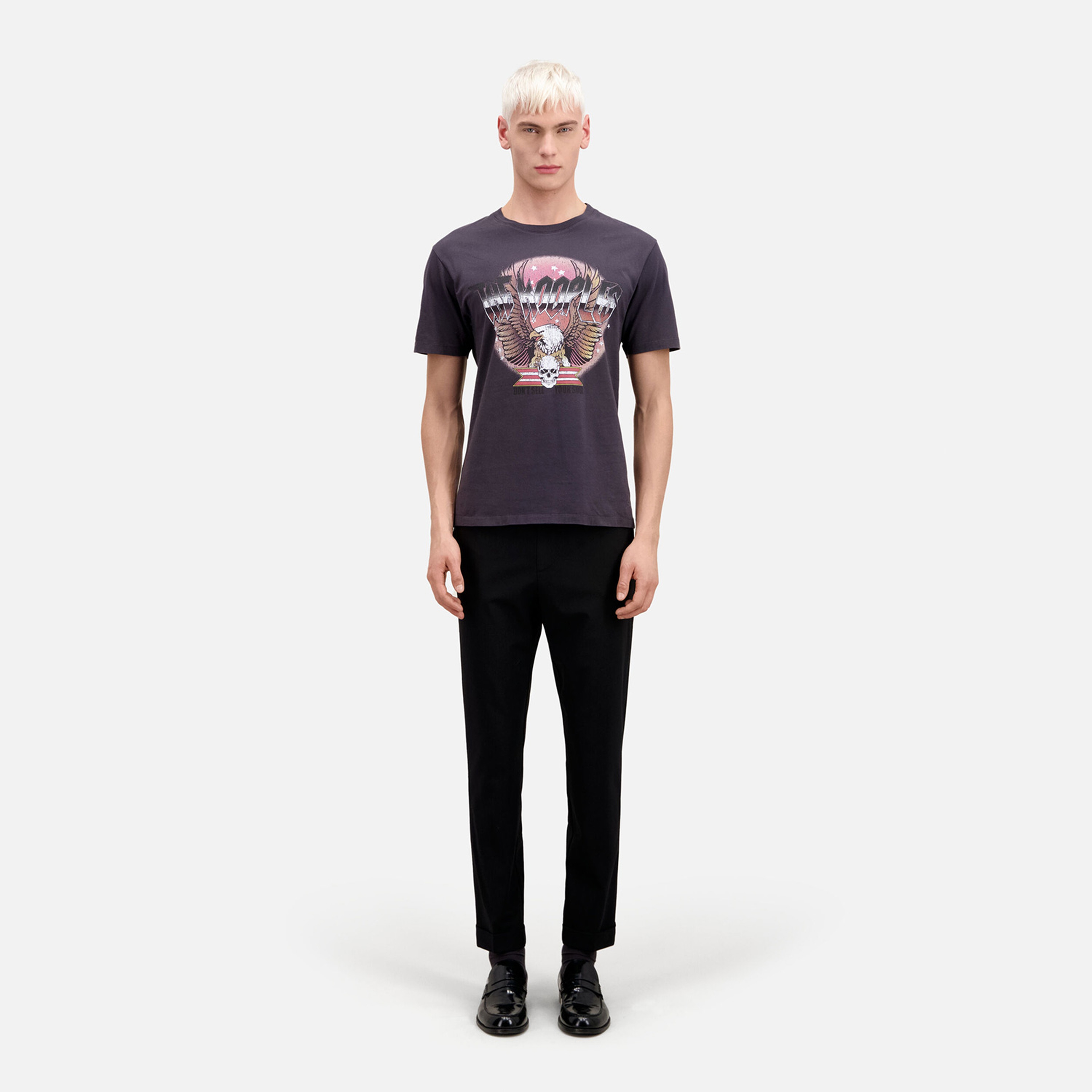 ERKEK BASKILI GRİ T-SHIRT