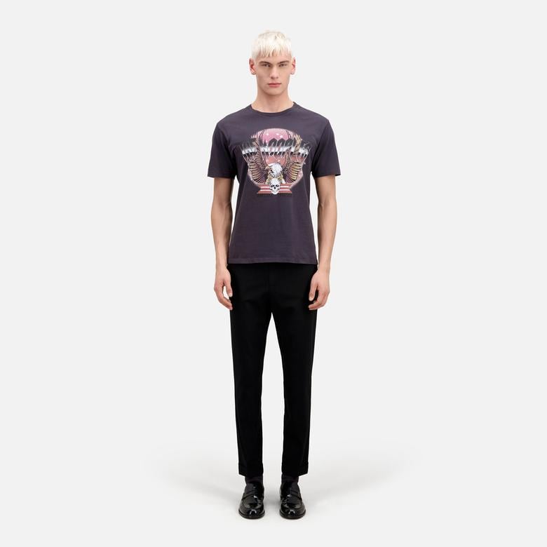 ERKEK BASKILI GRİ T-SHIRT