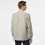 Erkek Regular Fit Düğmeli Yaka Keten Bej Gömlek