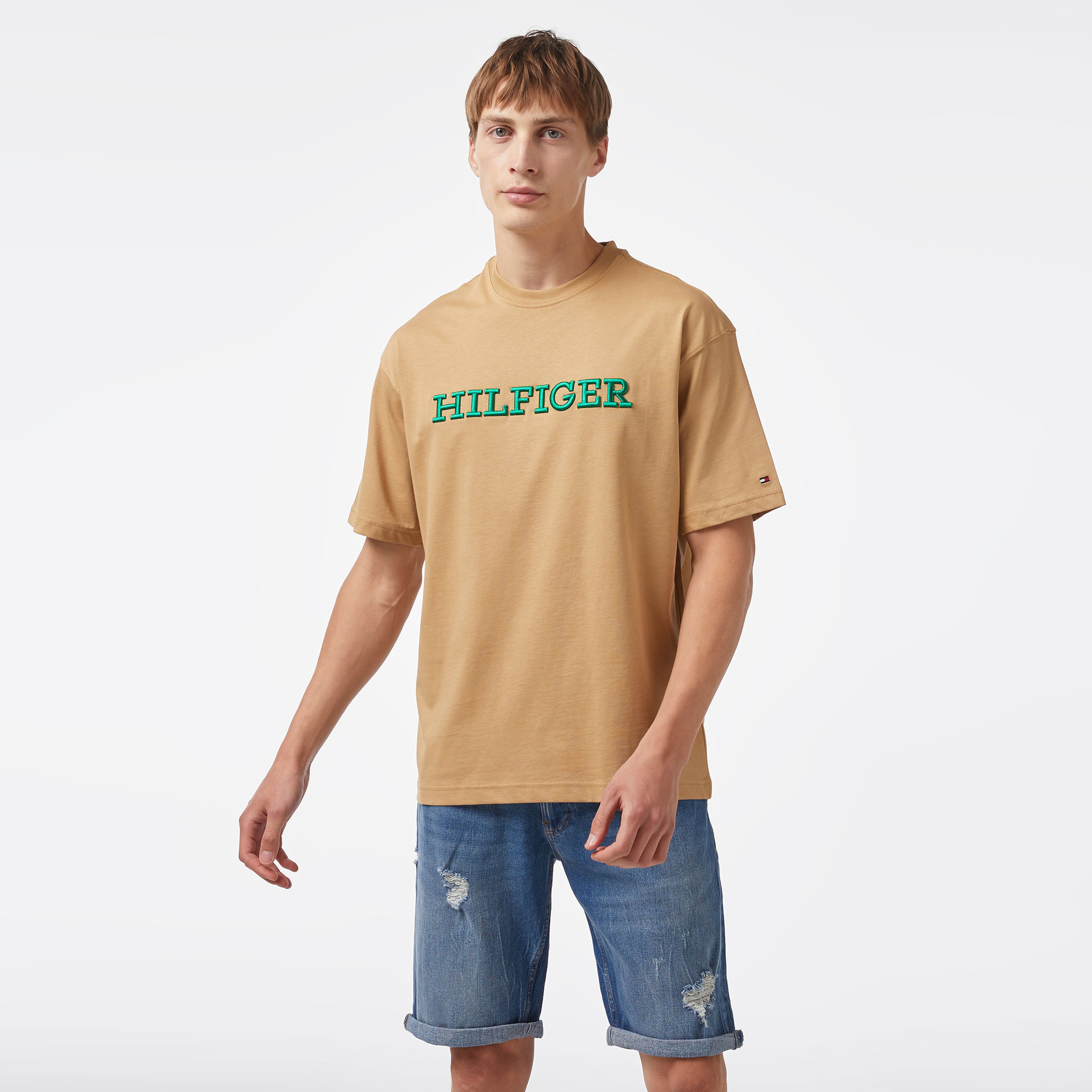 Tommy Hilfiger Erkek Haki Tshirt