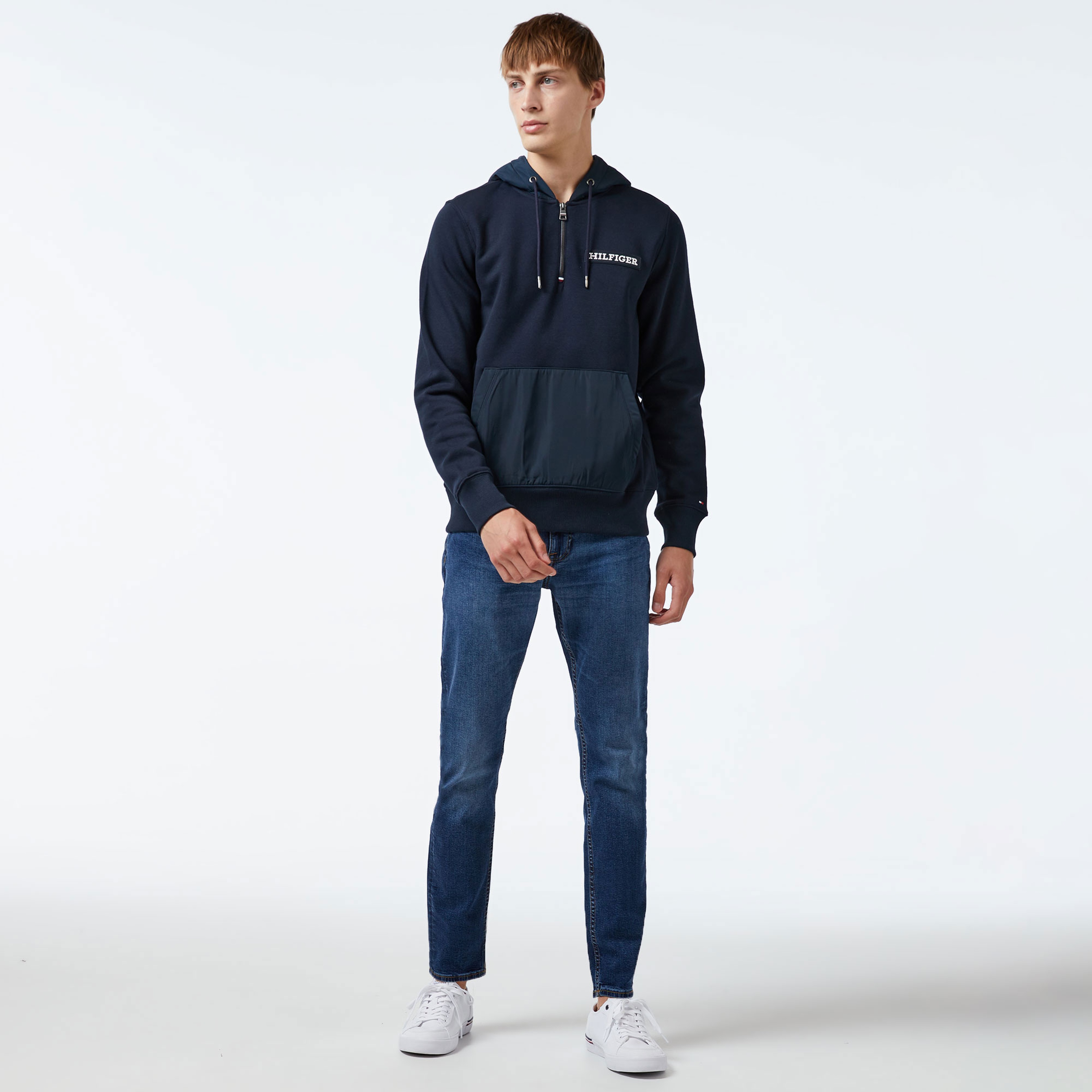 Tommy Hilfiger Erkek Mavi Sweatshirt