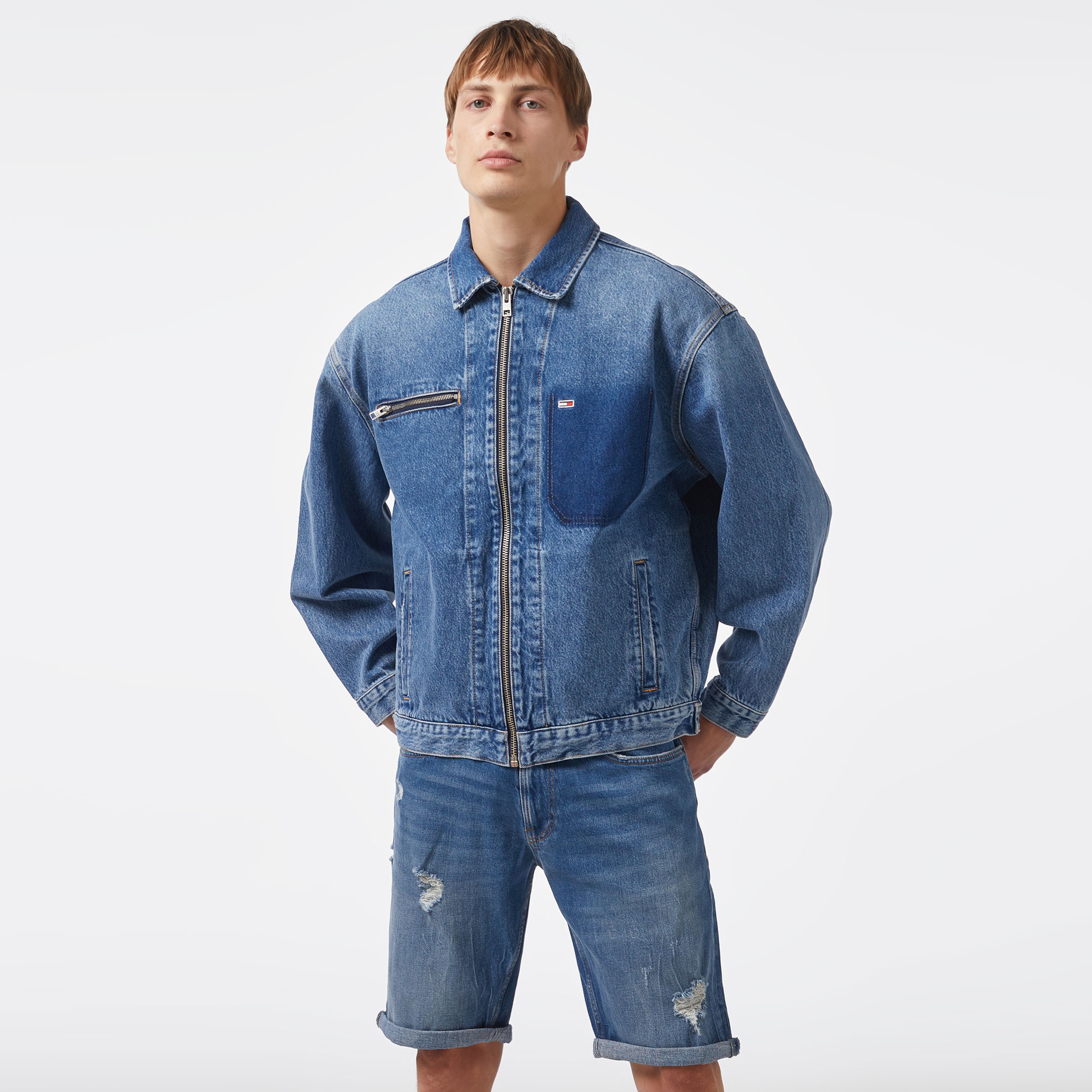 Tommy Hilfiger Erkek Mavi Mont