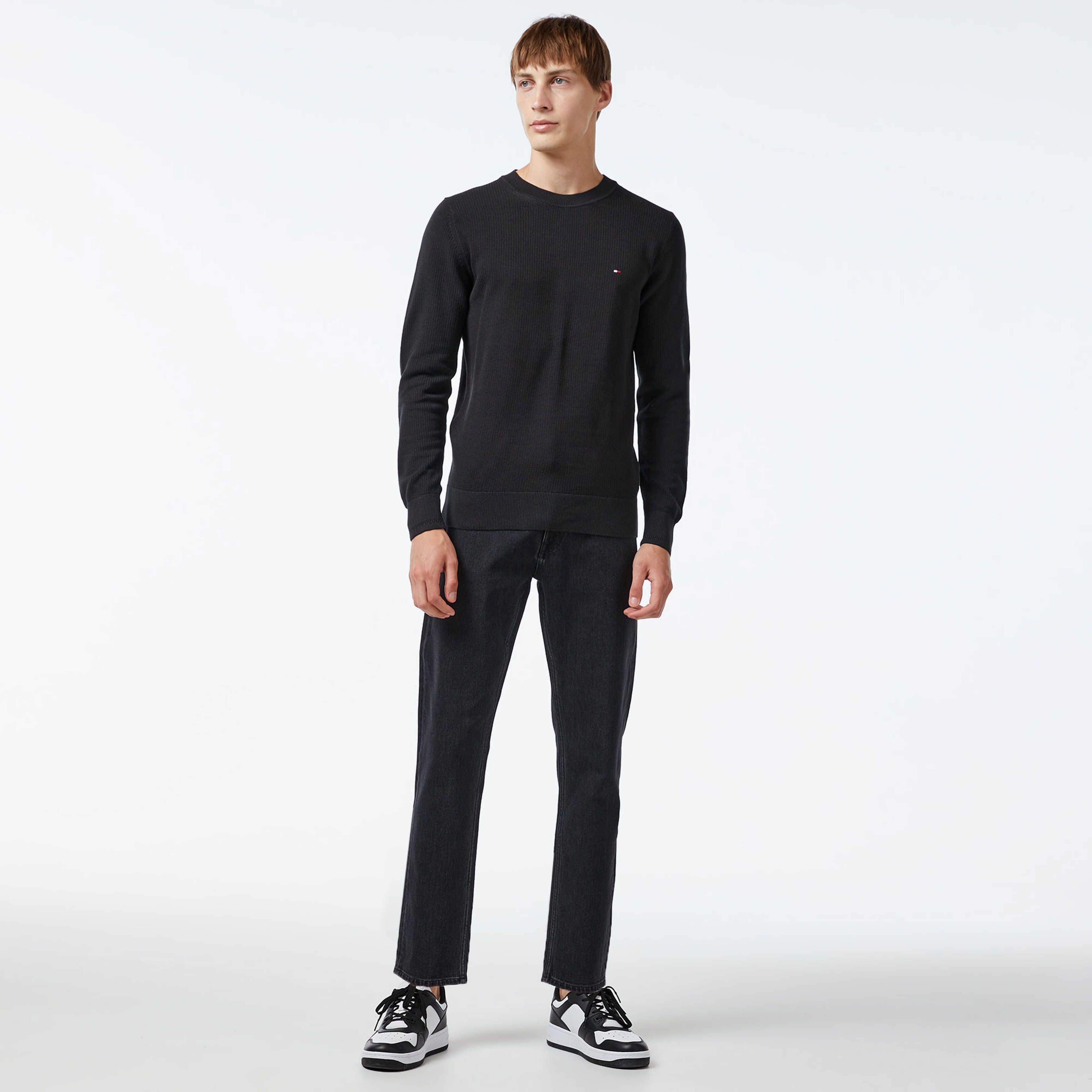 Tommy Hilfiger Erkek Siyah Triko