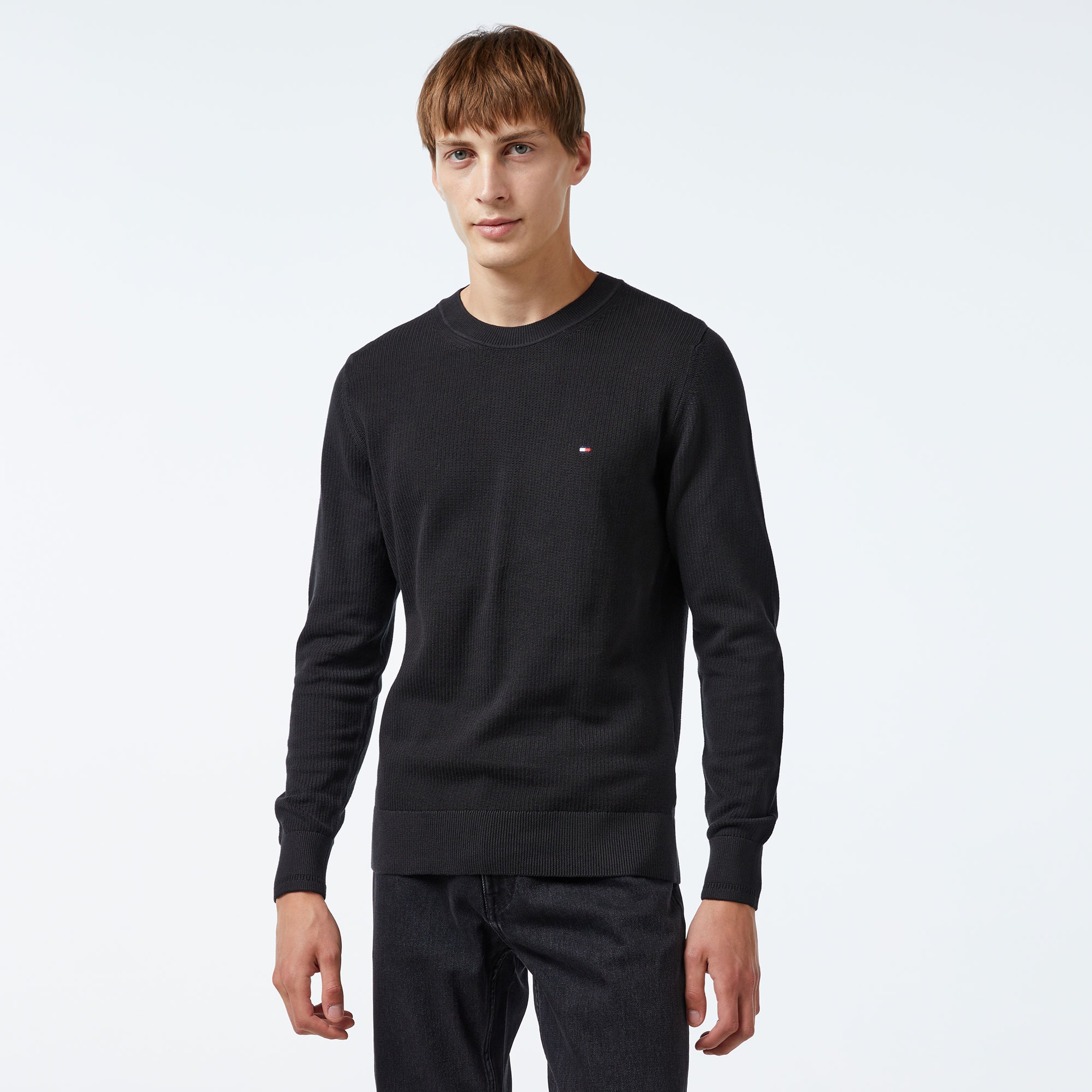 Tommy Hilfiger Erkek Siyah Triko