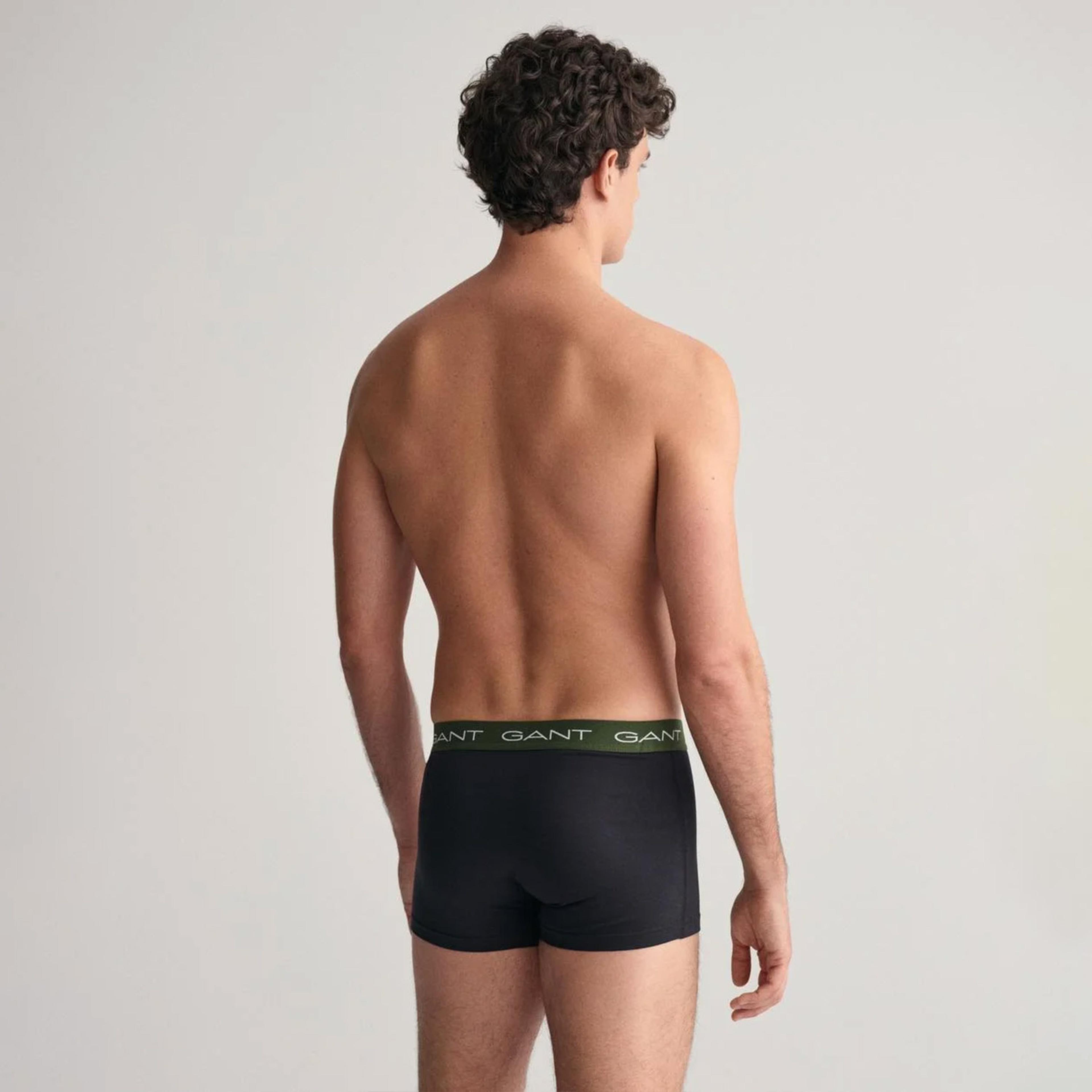 GANT Erkek Siyah Slim Fit Logolu 3'lü Boxer