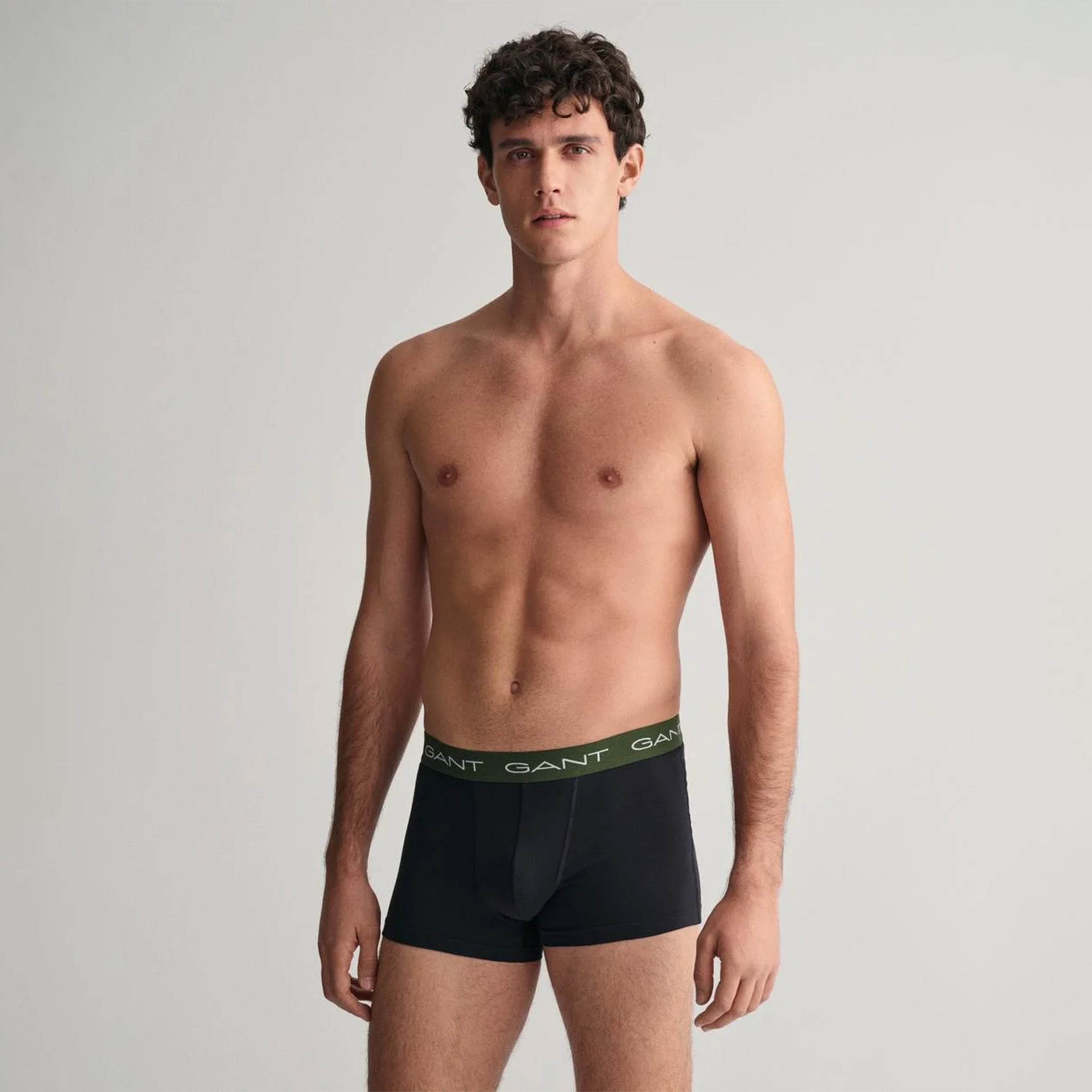 GANT Erkek Siyah Slim Fit Logolu 3'lü Boxer