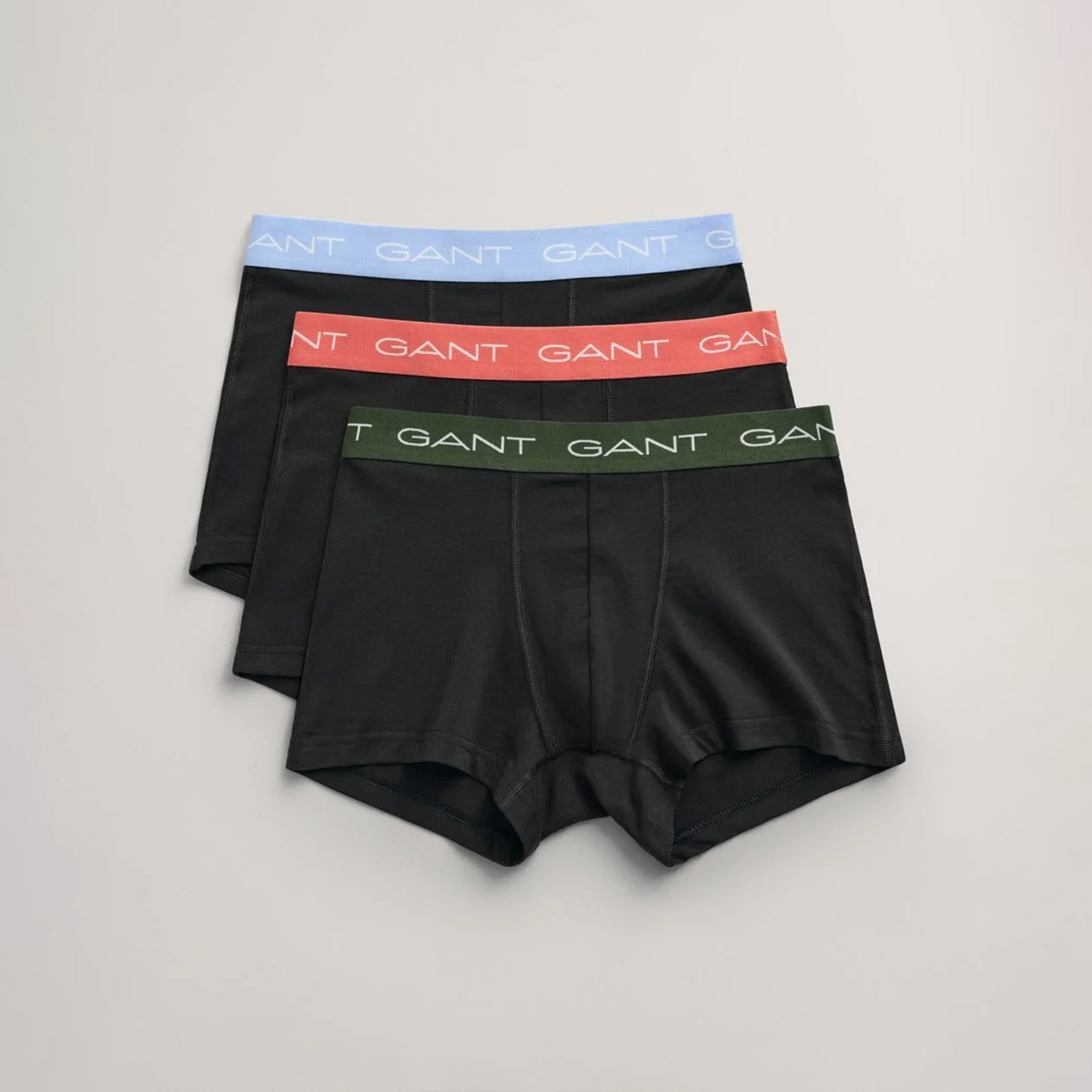 GANT Erkek Siyah Slim Fit Logolu 3'lü Boxer