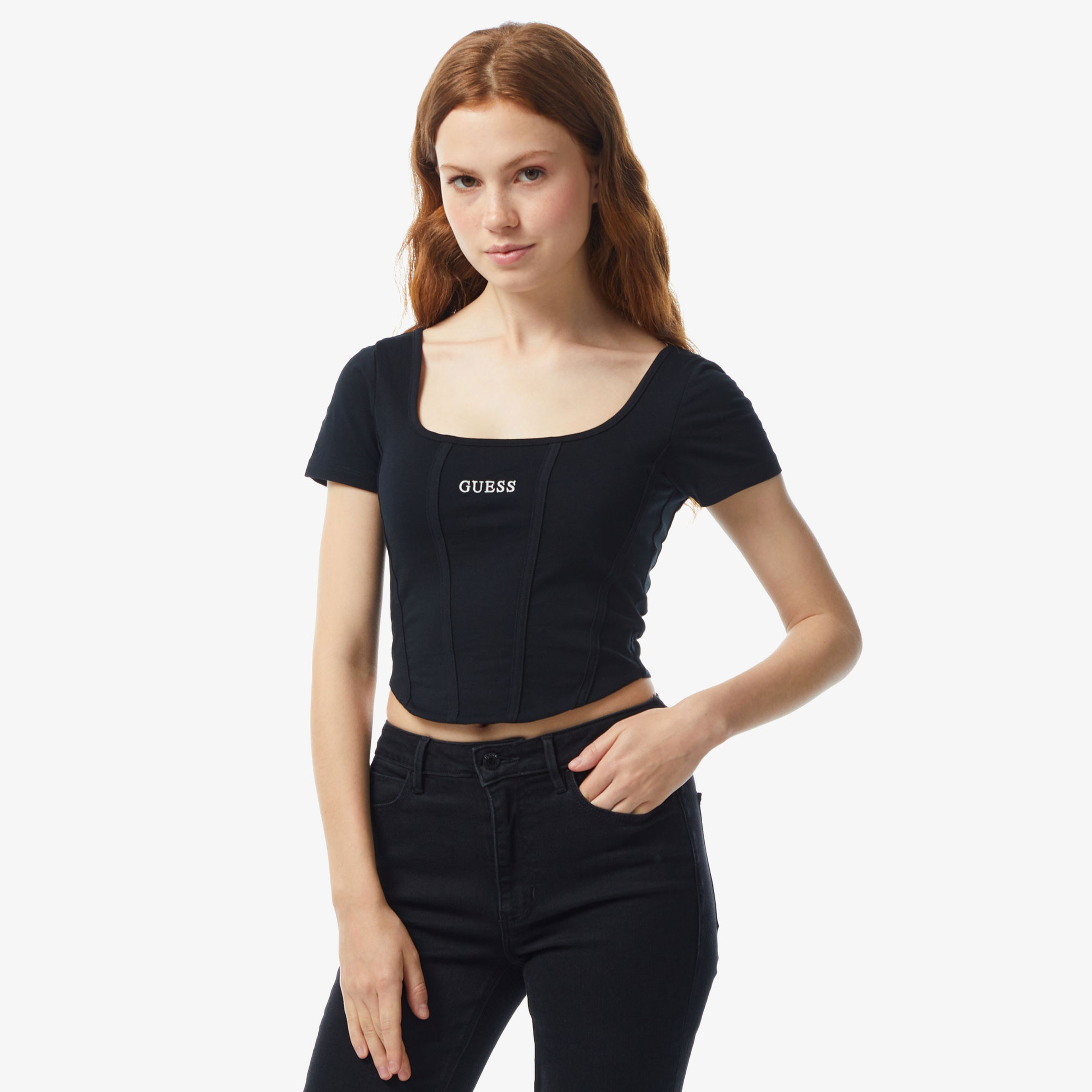 Guess Kadın Siyah Tshirt