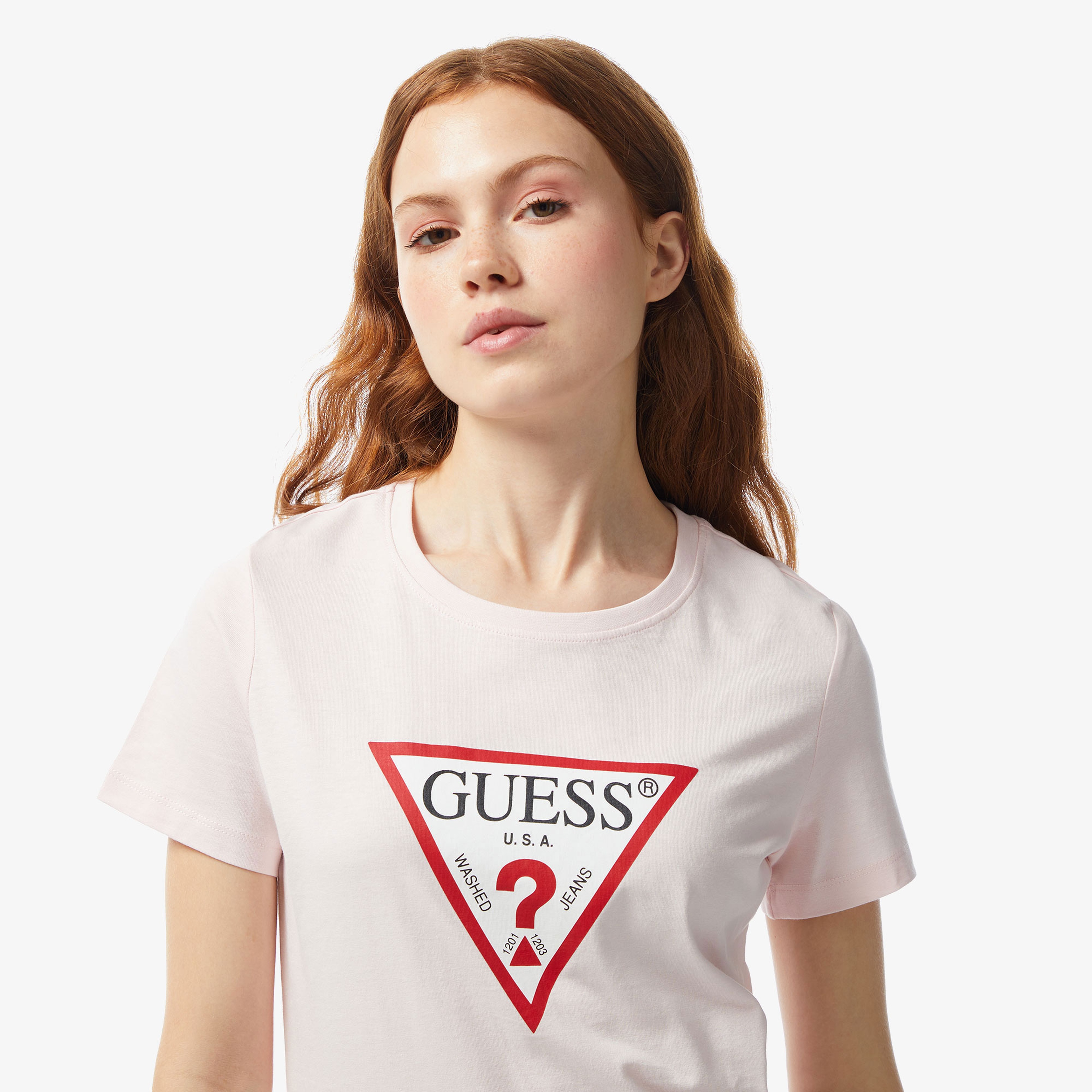 Guess Kadın Pembe Tshirt