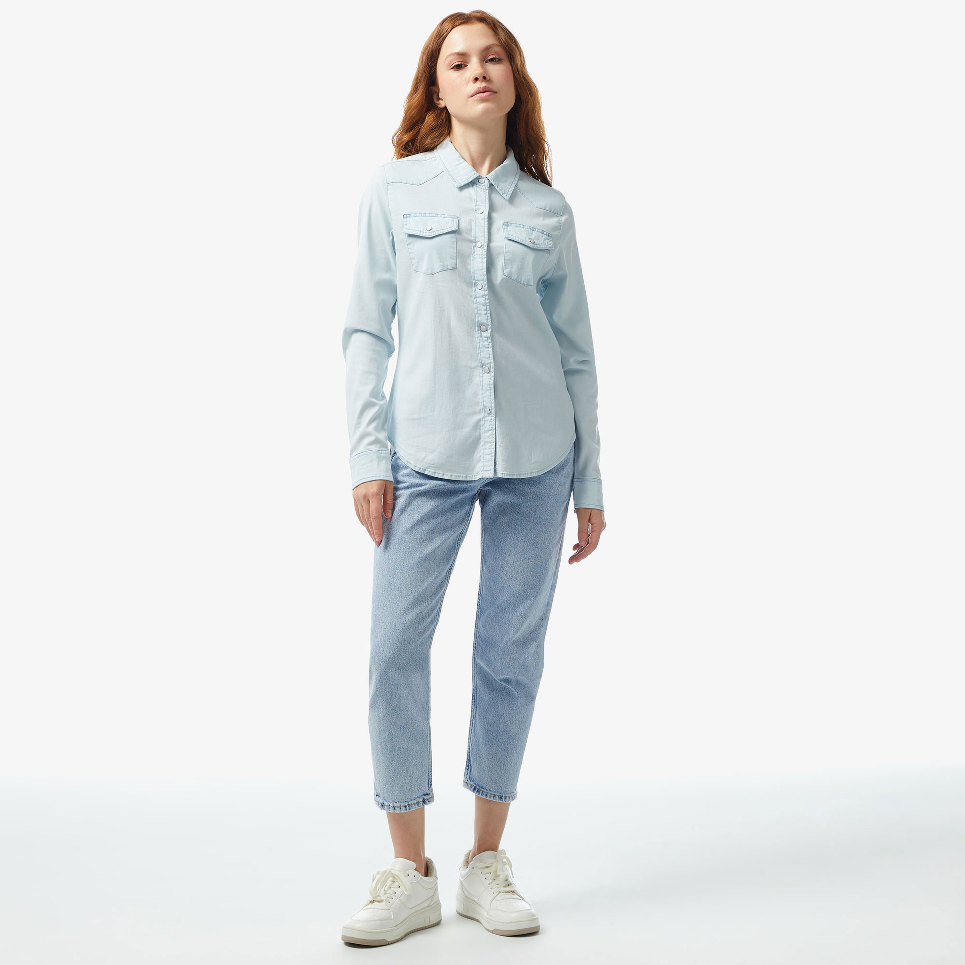 Guess Kadın Mavi Gömlek