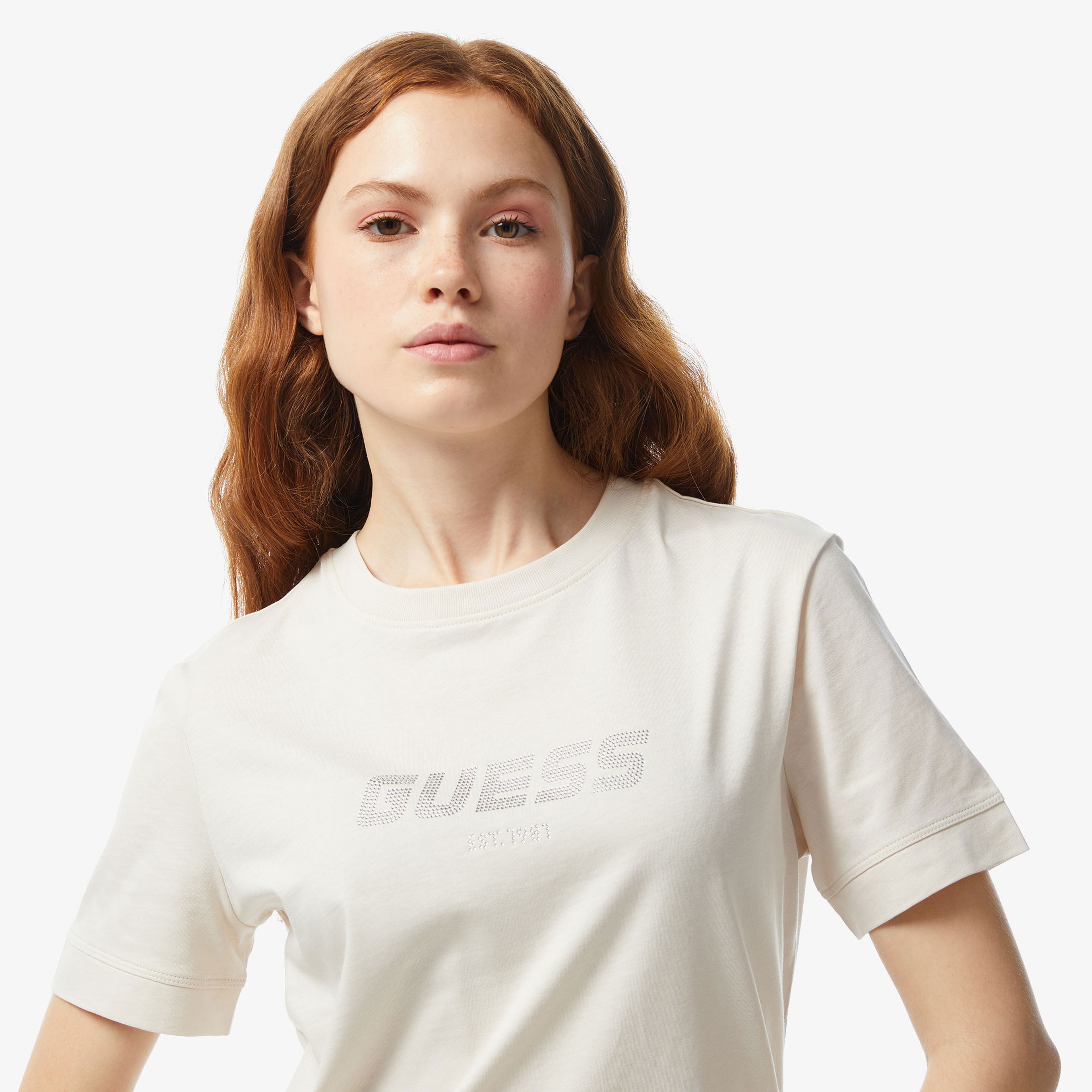 Guess Kadın Bej Tshirt