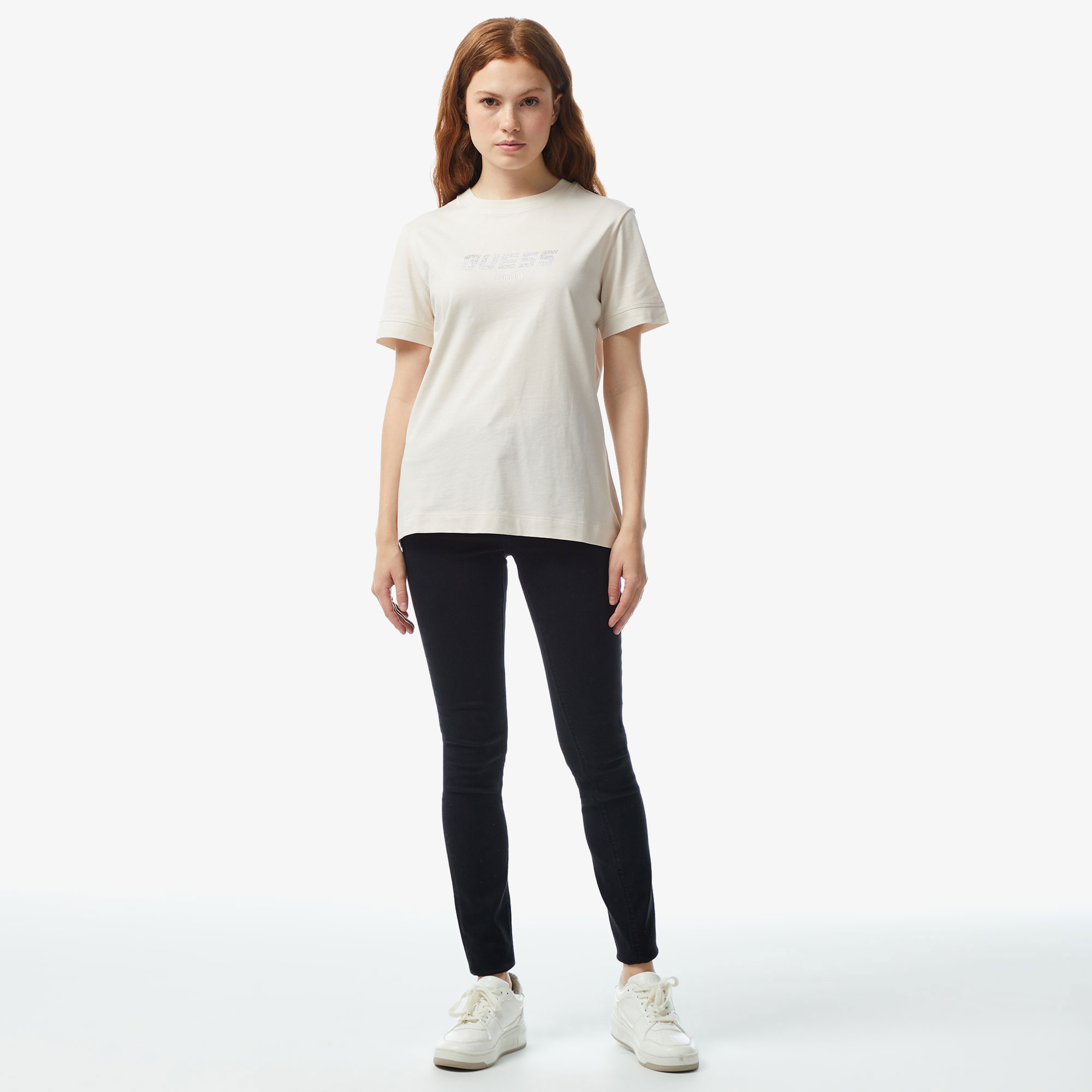 Guess Kadın Bej Tshirt